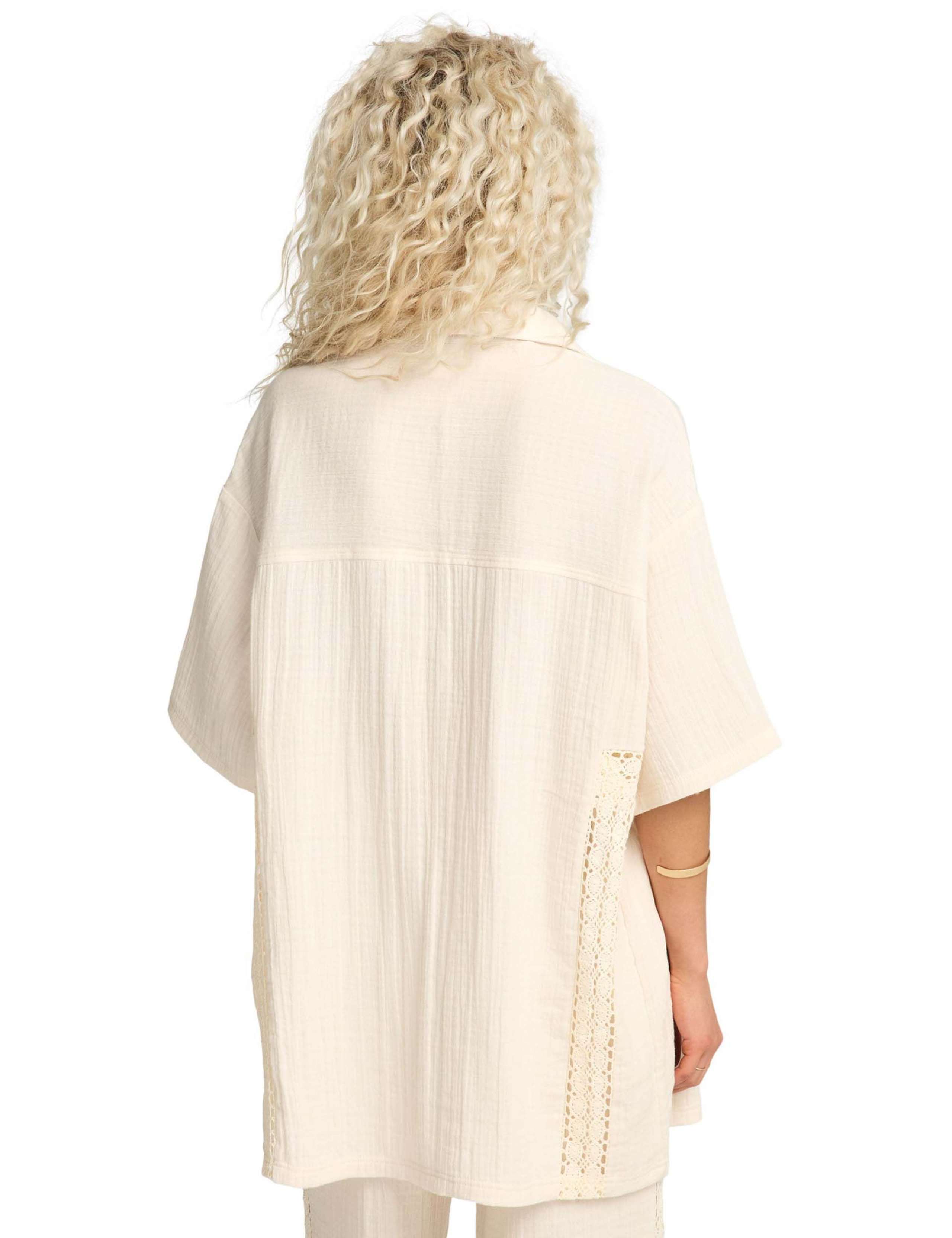 Feelin Fine Pure Cotton Relaxed Beach Shirt 2 of 4