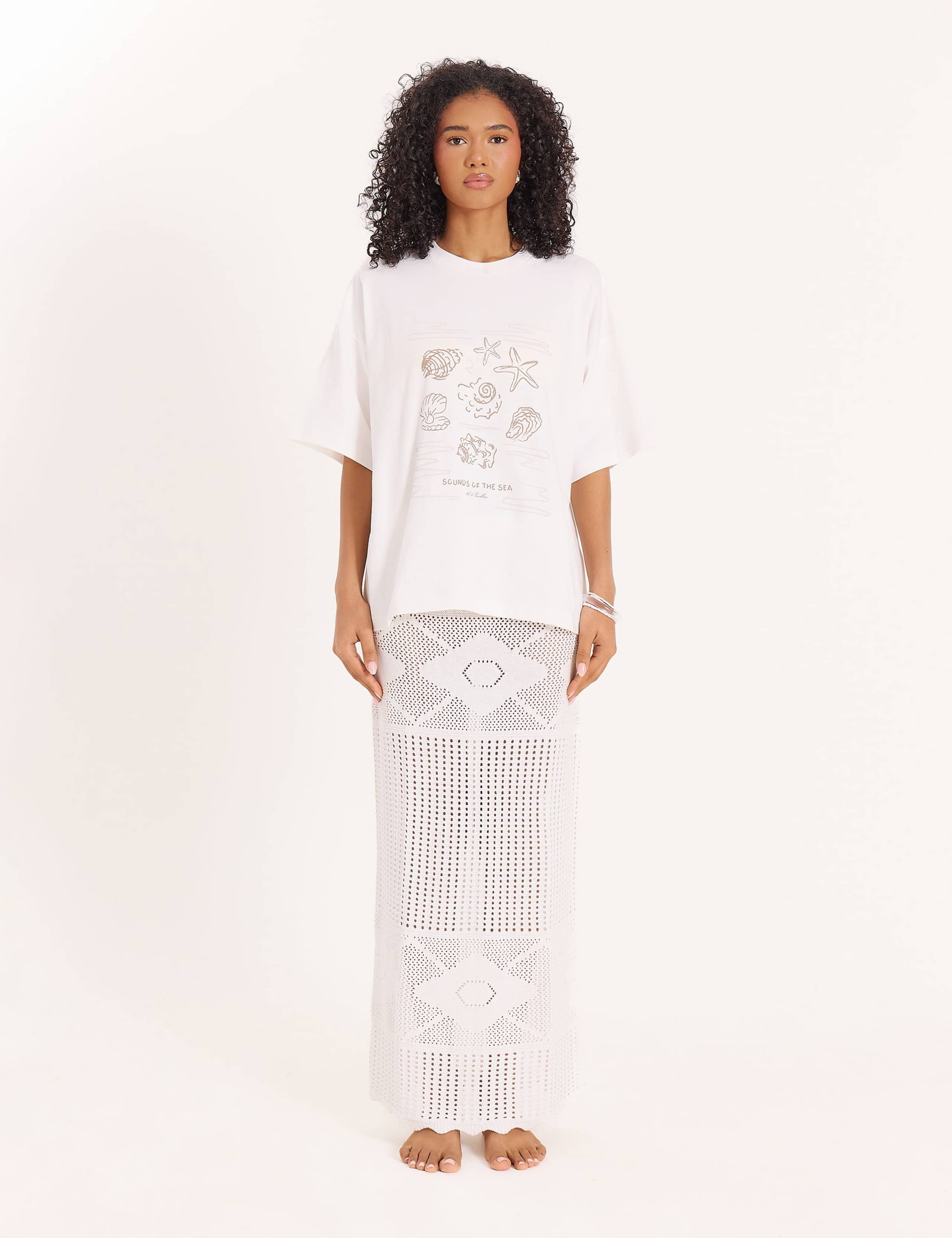 Pure Cotton Shell Print Relaxed T-Shirt 1 of 6