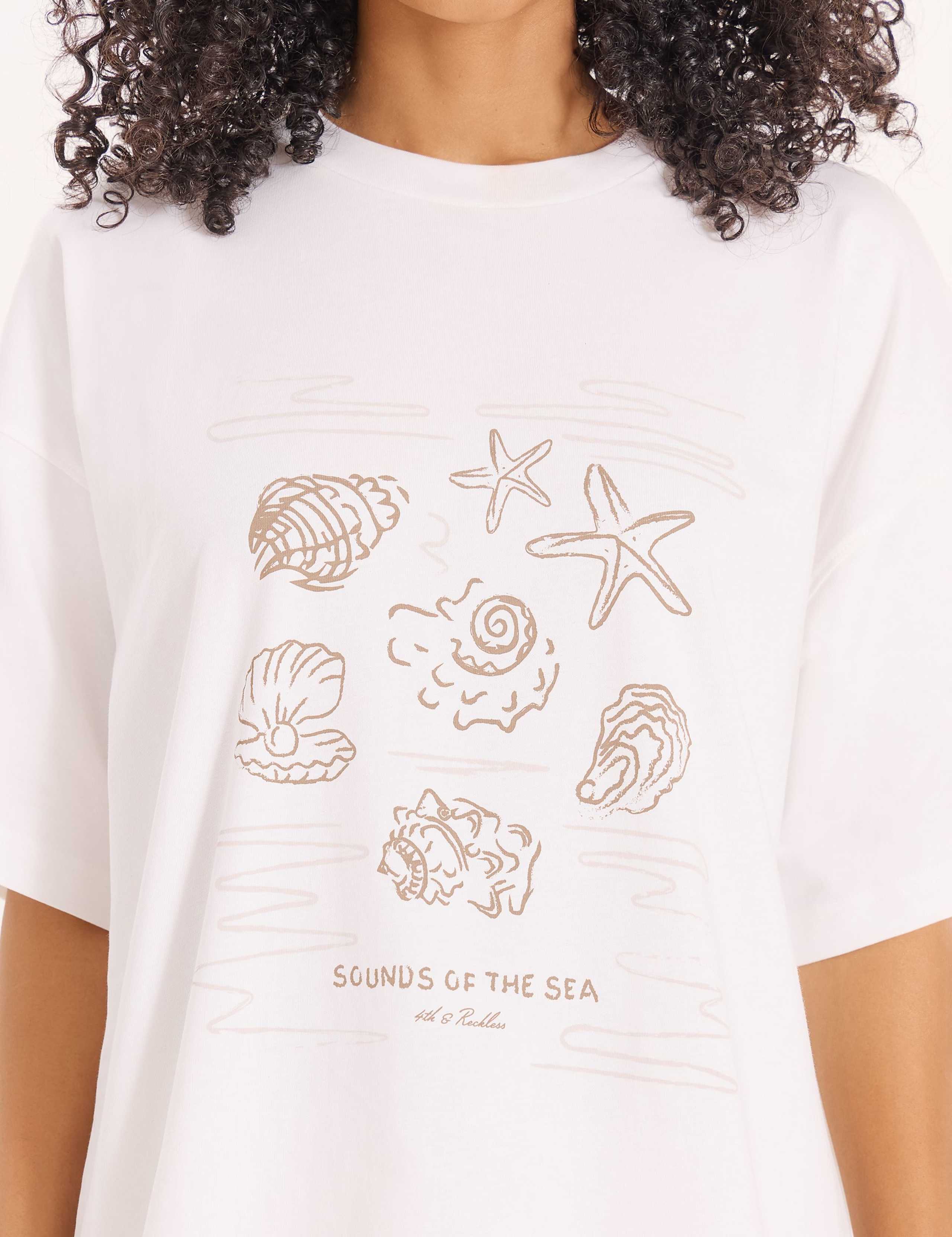 Pure Cotton Shell Print Relaxed T-Shirt 6 of 6