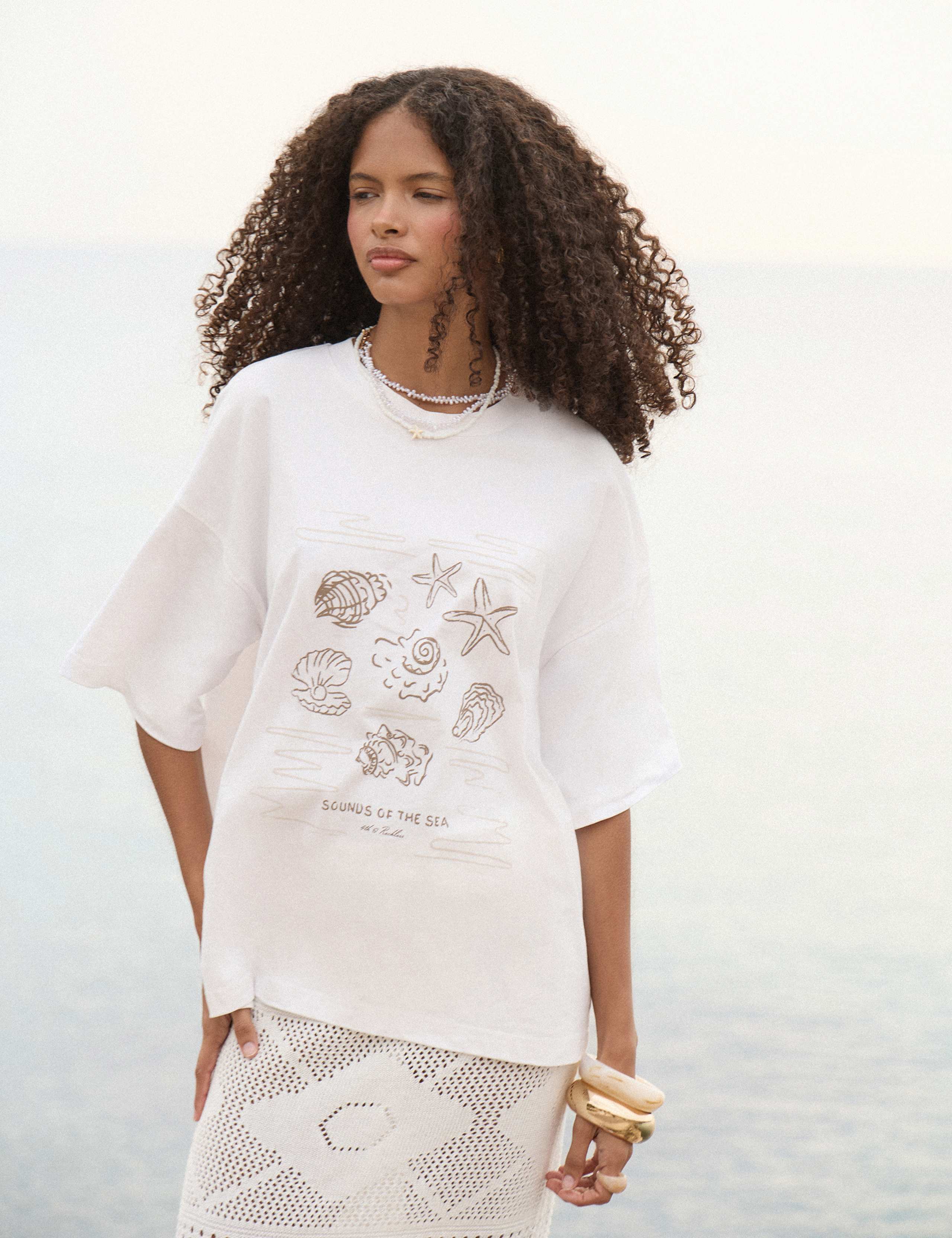 Pure Cotton Shell Print Relaxed T-Shirt 9 of 12