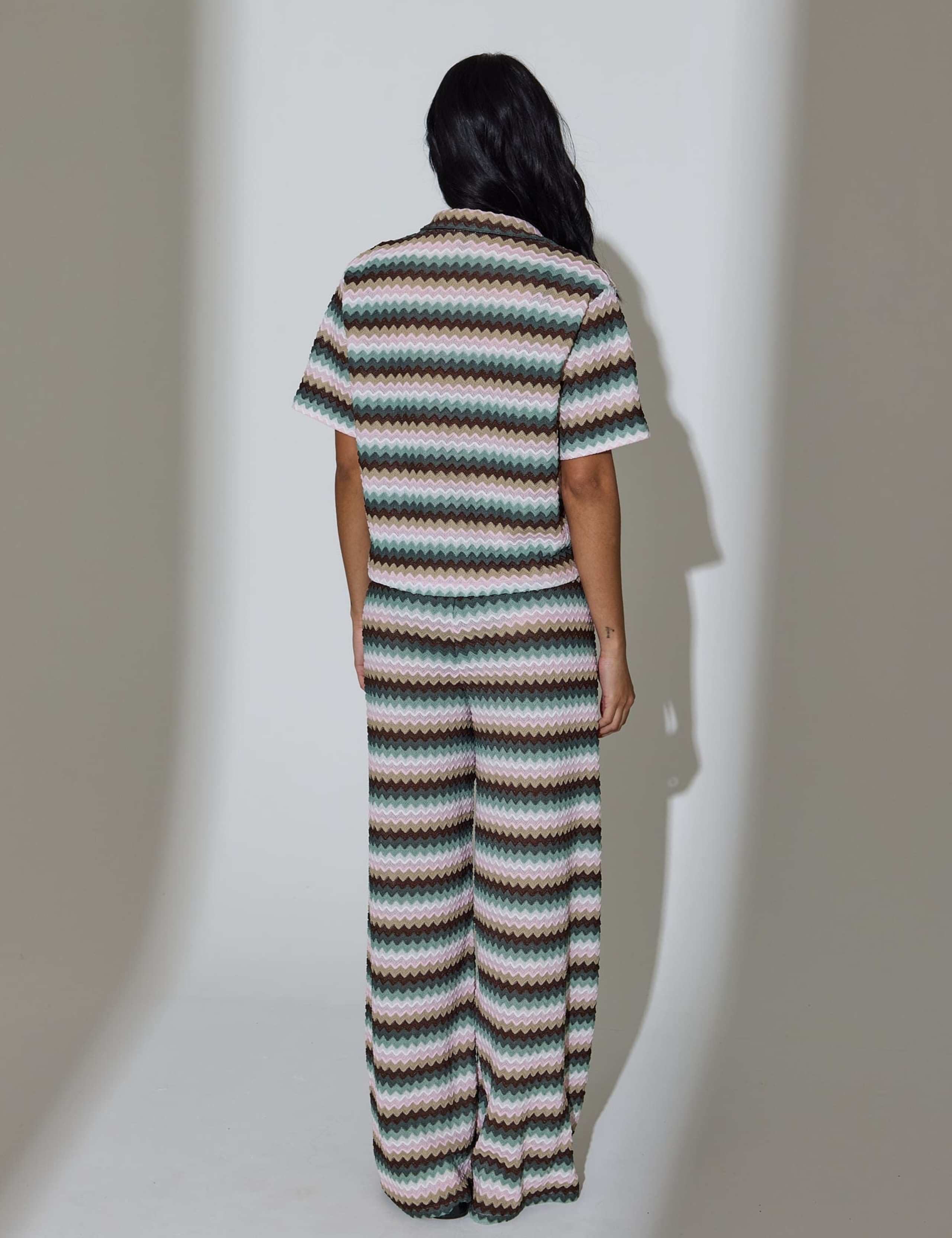 Striped Relaxed Knitted Beach Shirt 4 of 5