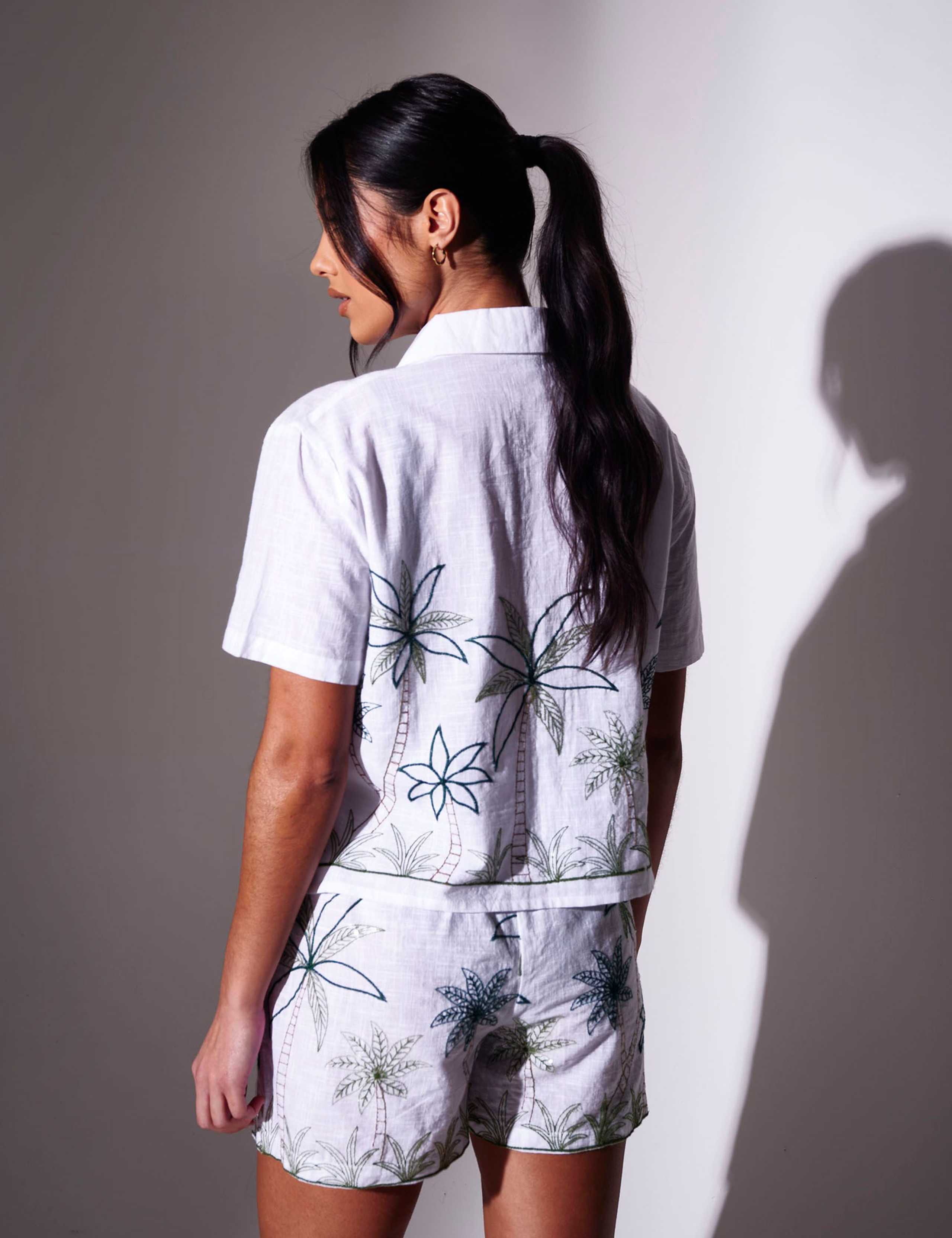 Pure Cotton Embroidered Collared Beach Shirt 5 of 5