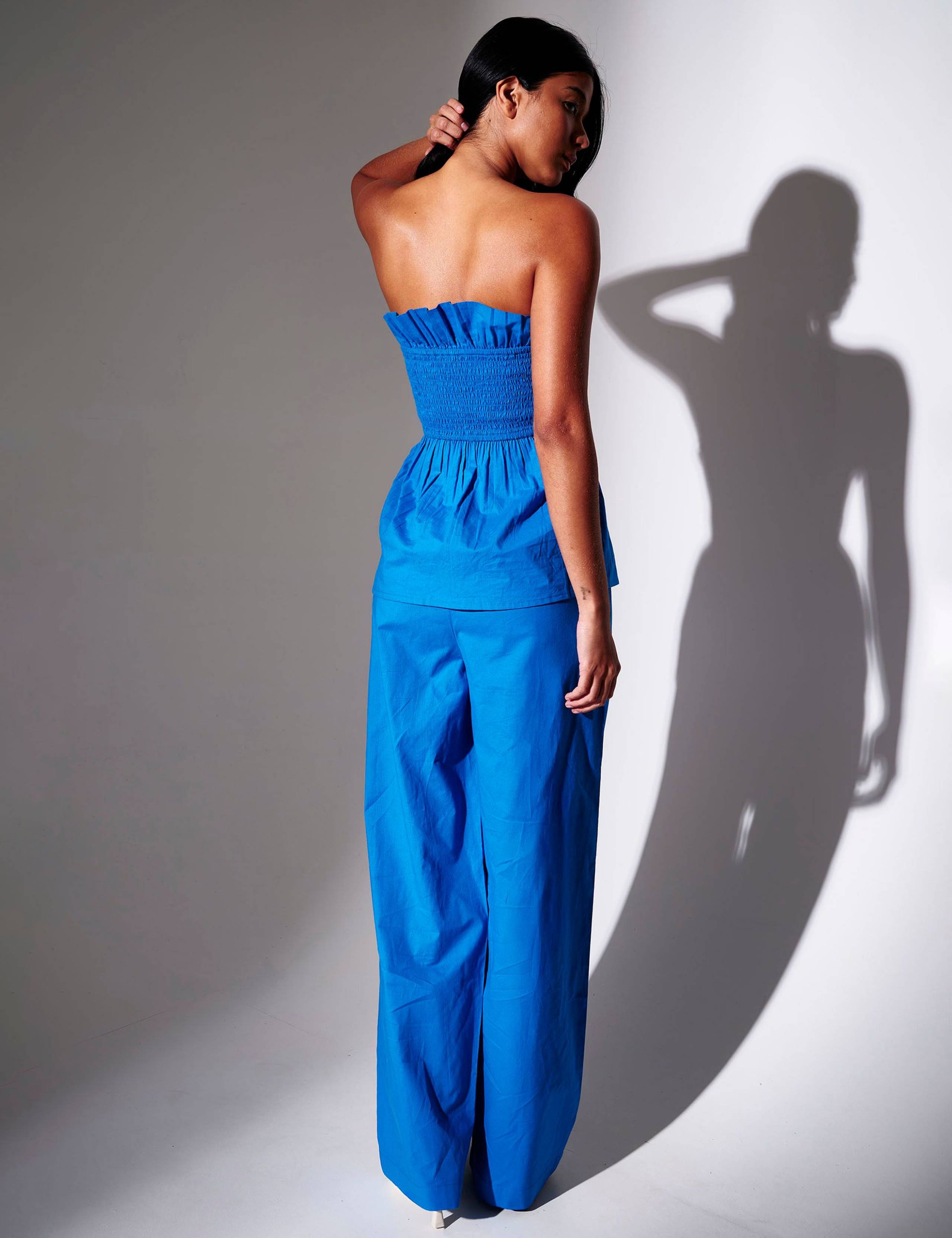 Pure Cotton Drawstring Wide Leg Trousers 3 of 5