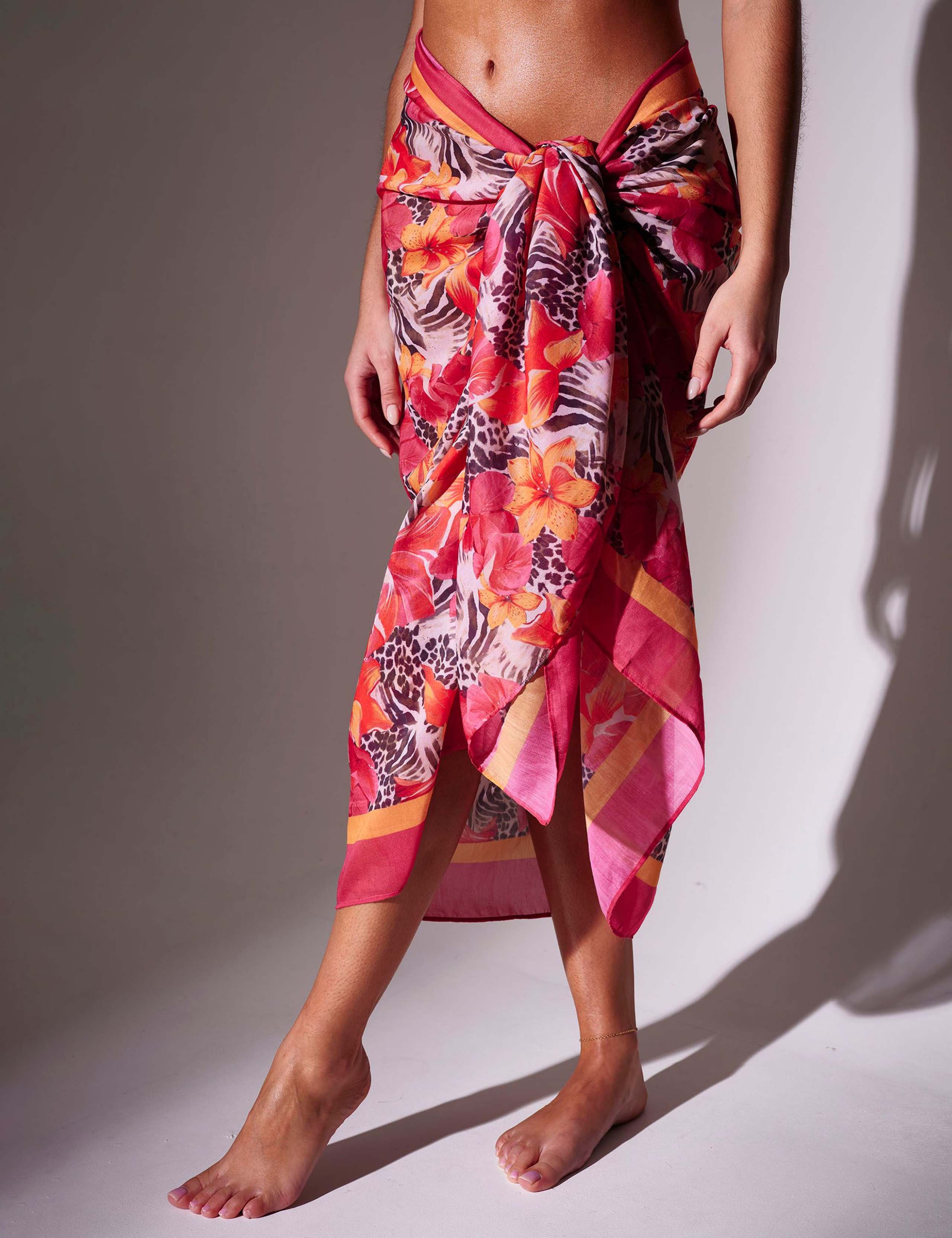 Leopard Print Floral Midaxi Sarong 5 of 8