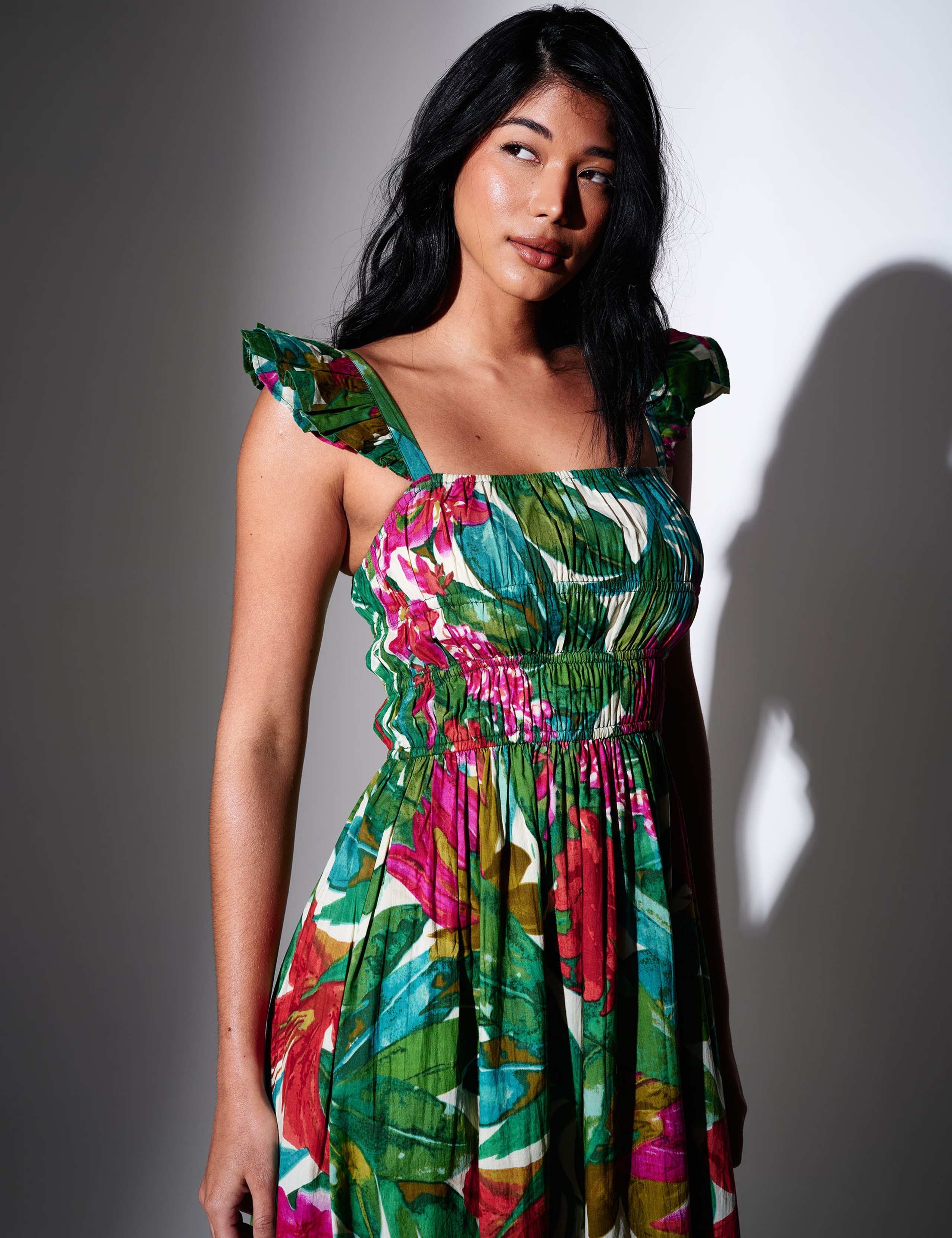 Pure Cotton Floral Square Neck Maxi Dress 3 of 4