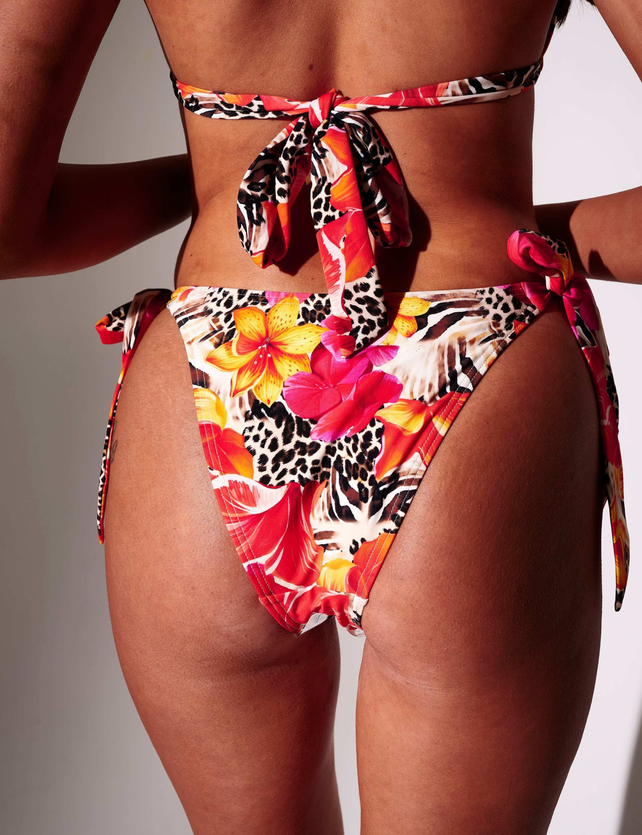 Animal Print Floral High Leg Bikini Bottoms 2 of 2