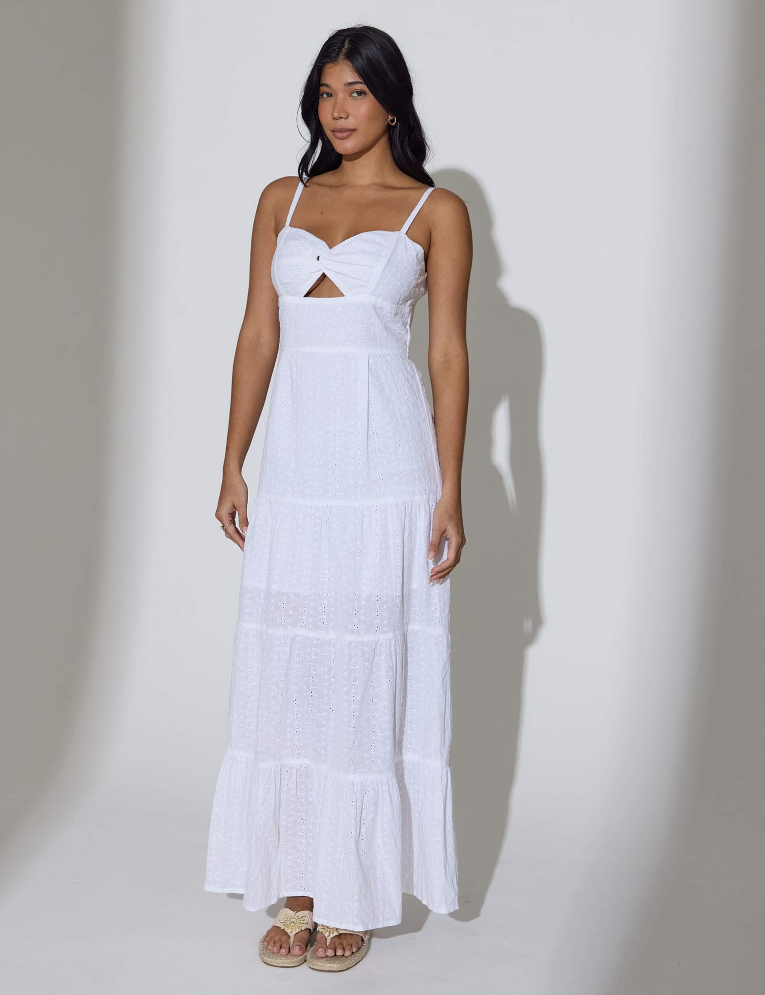 Pure Cotton Twist Front Maxi Tiered Dress 3 of 5