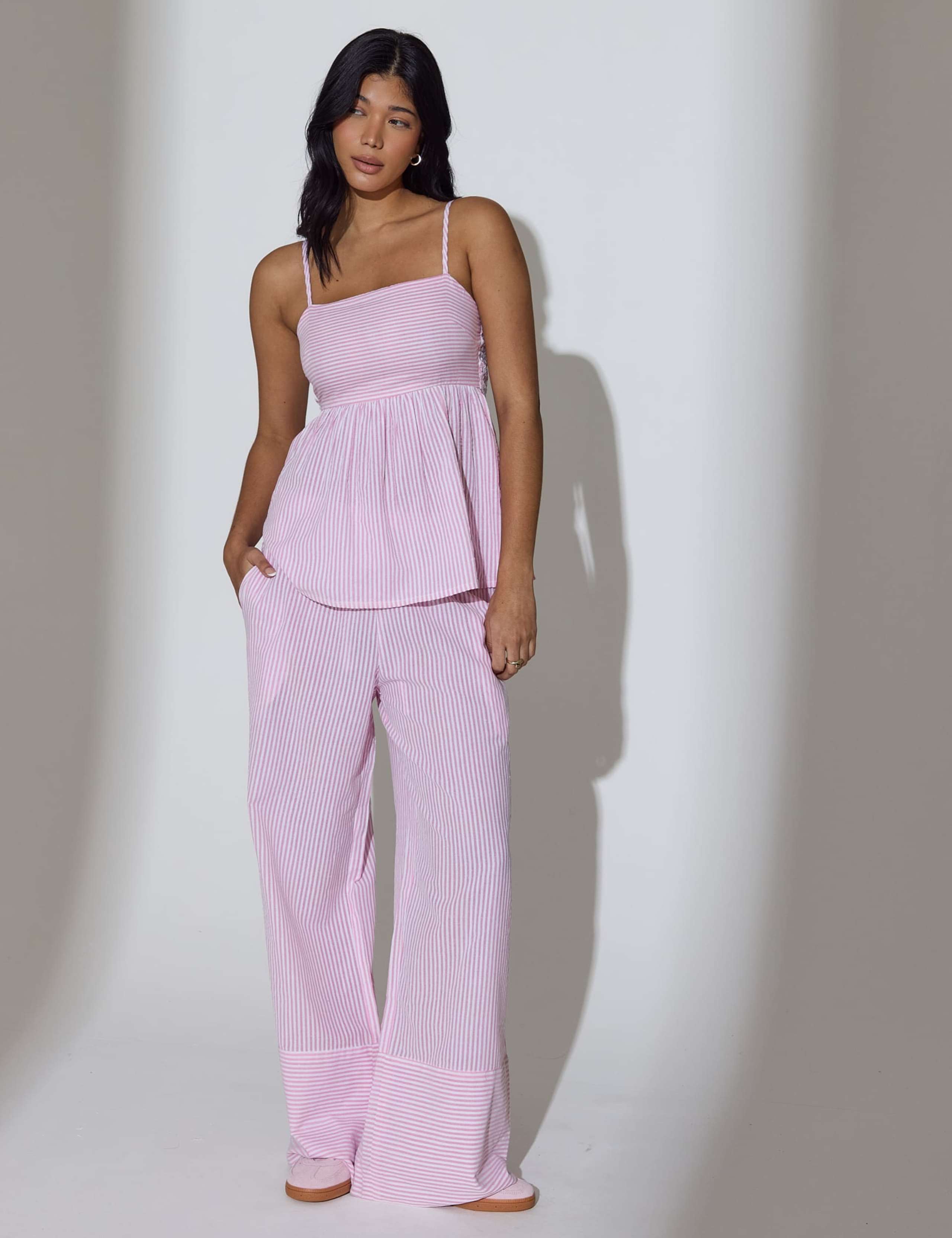 Cotton Blend Striped Deep Cuff Trousers 3 of 7