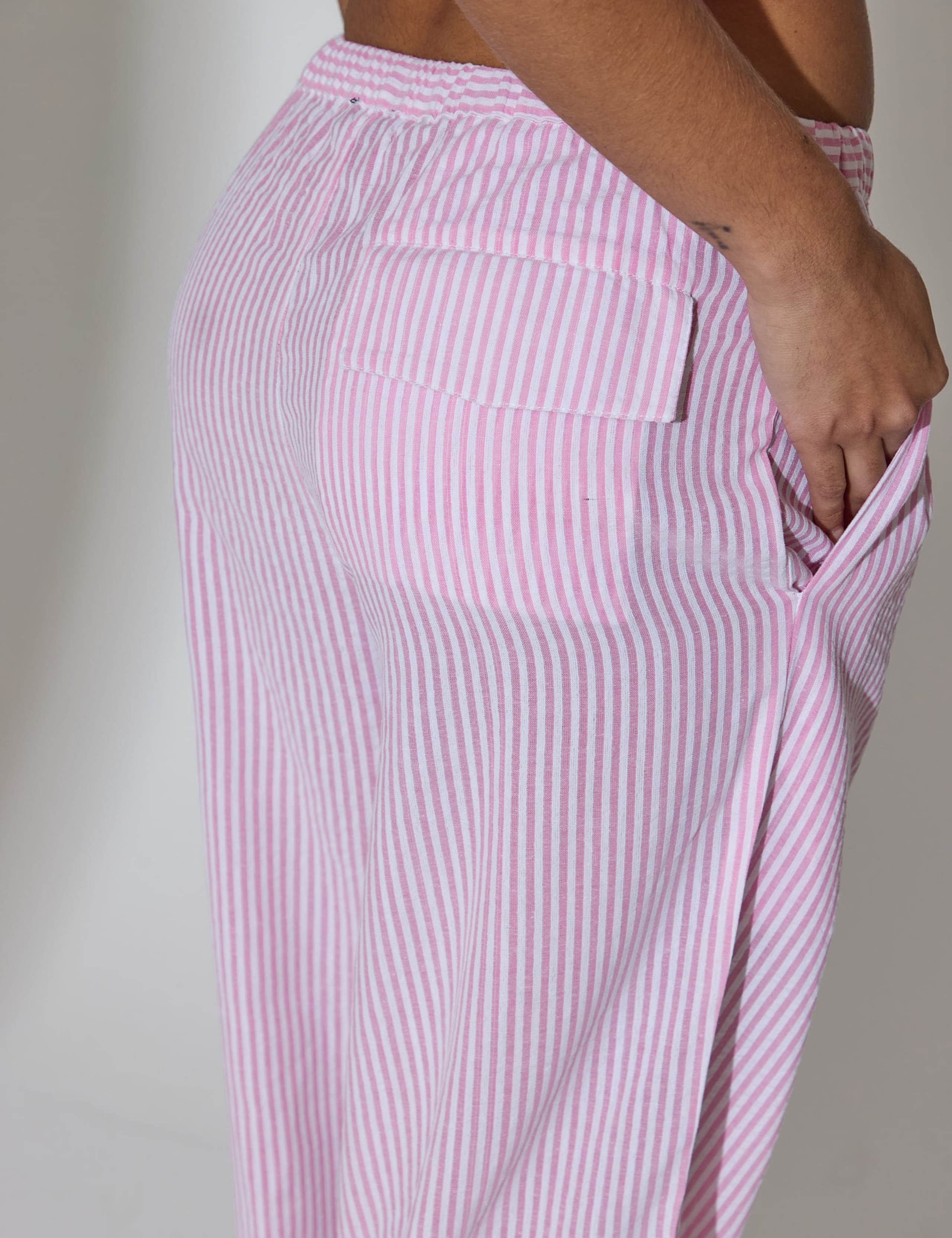 Cotton Blend Striped Deep Cuff Trousers 4 of 7