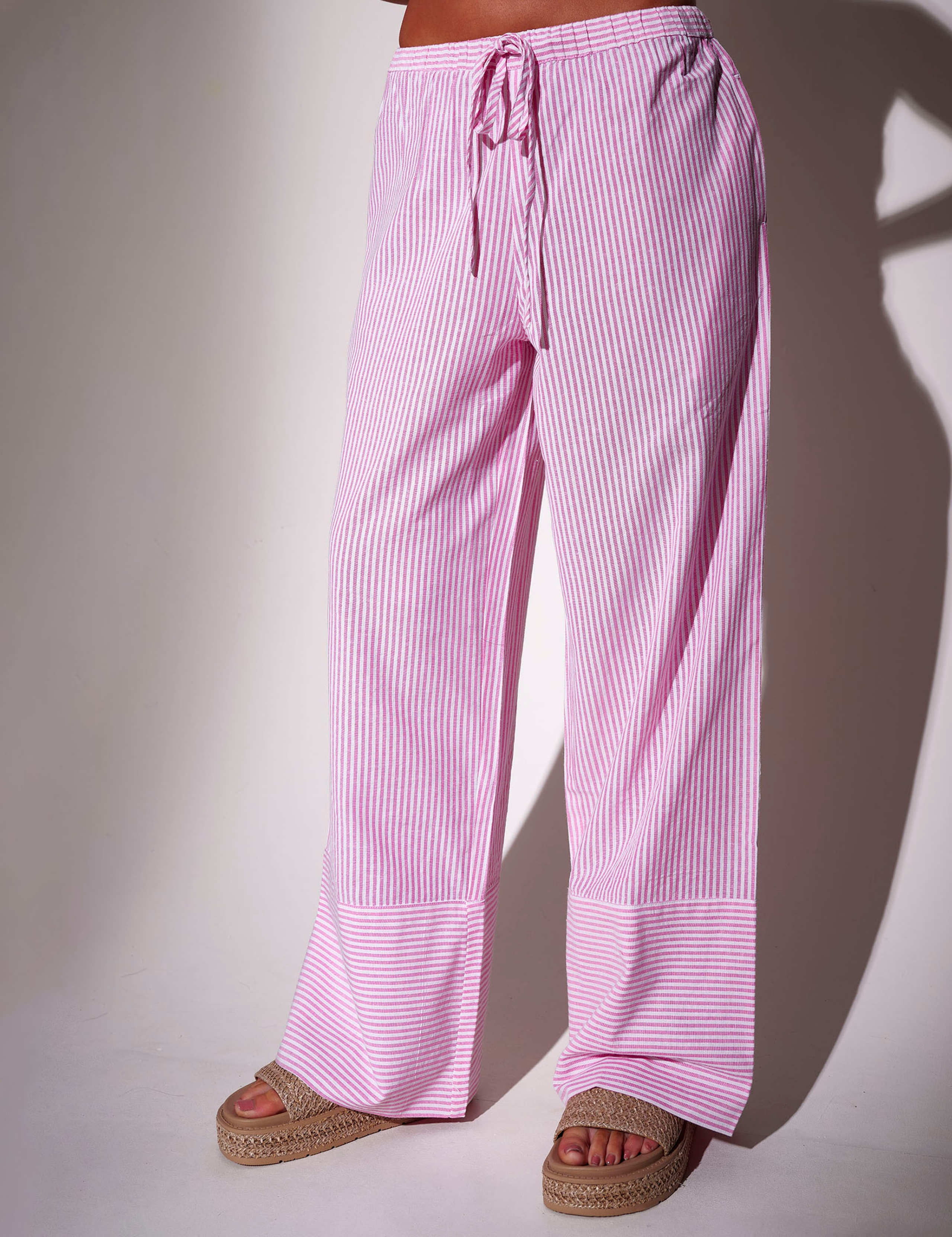 Cotton Blend Striped Deep Cuff Trousers 5 of 7