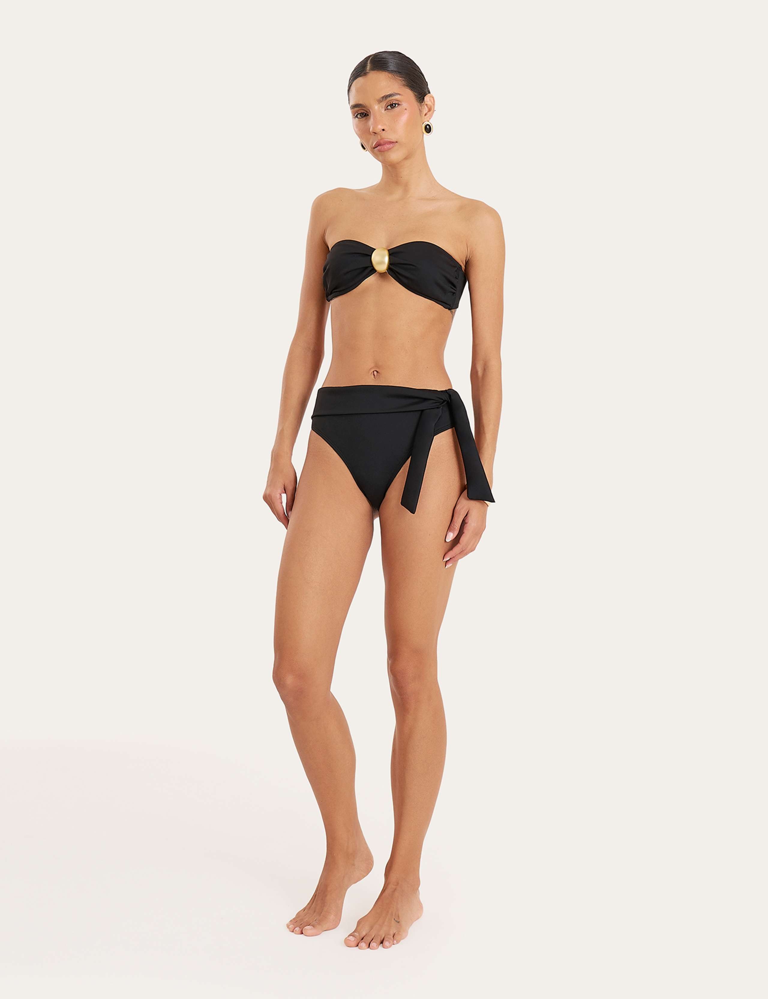Tie Detail High Waisted Bikini Bottoms 2 of 13