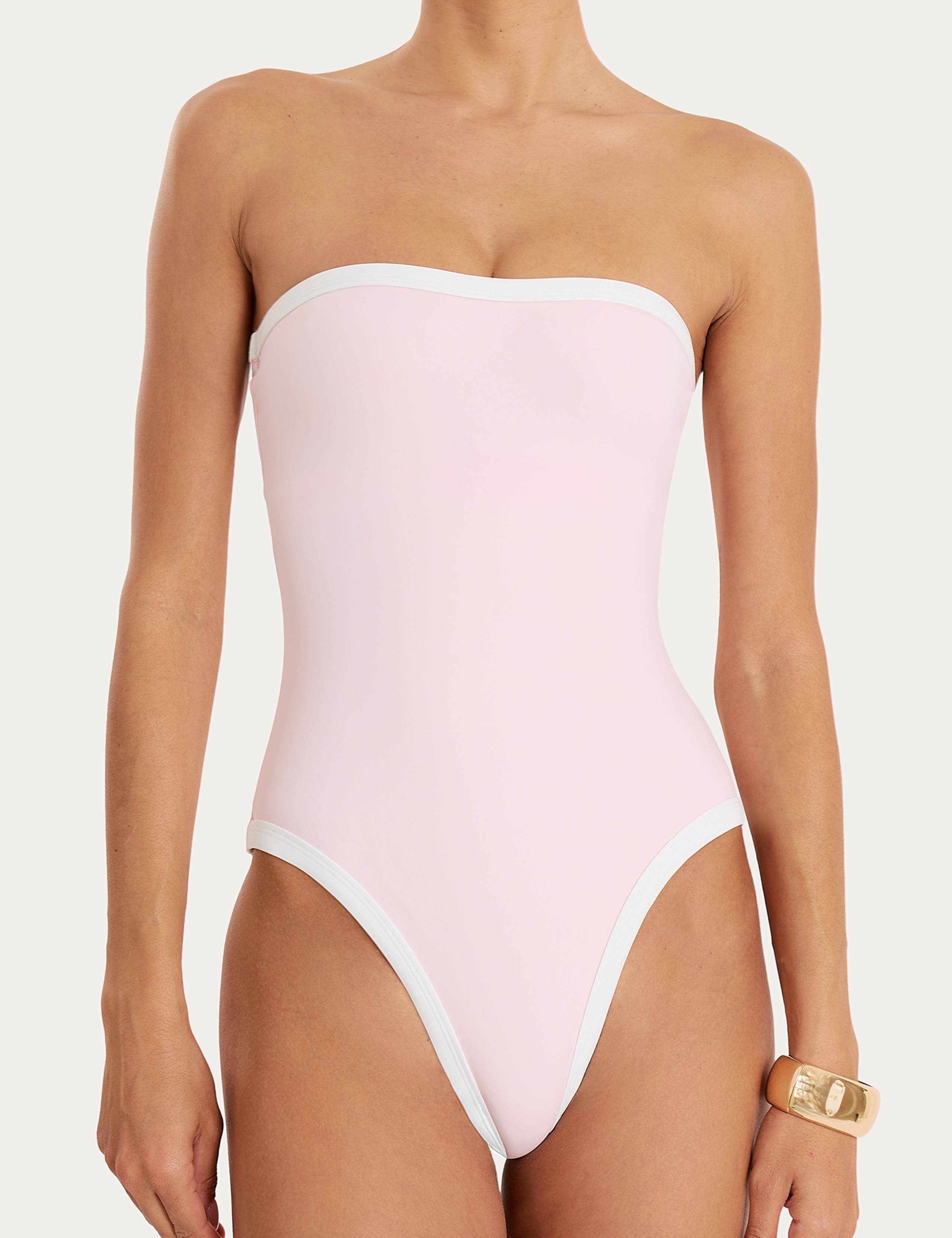 Contrast Trim Bandeau Swimsuit 3 of 10