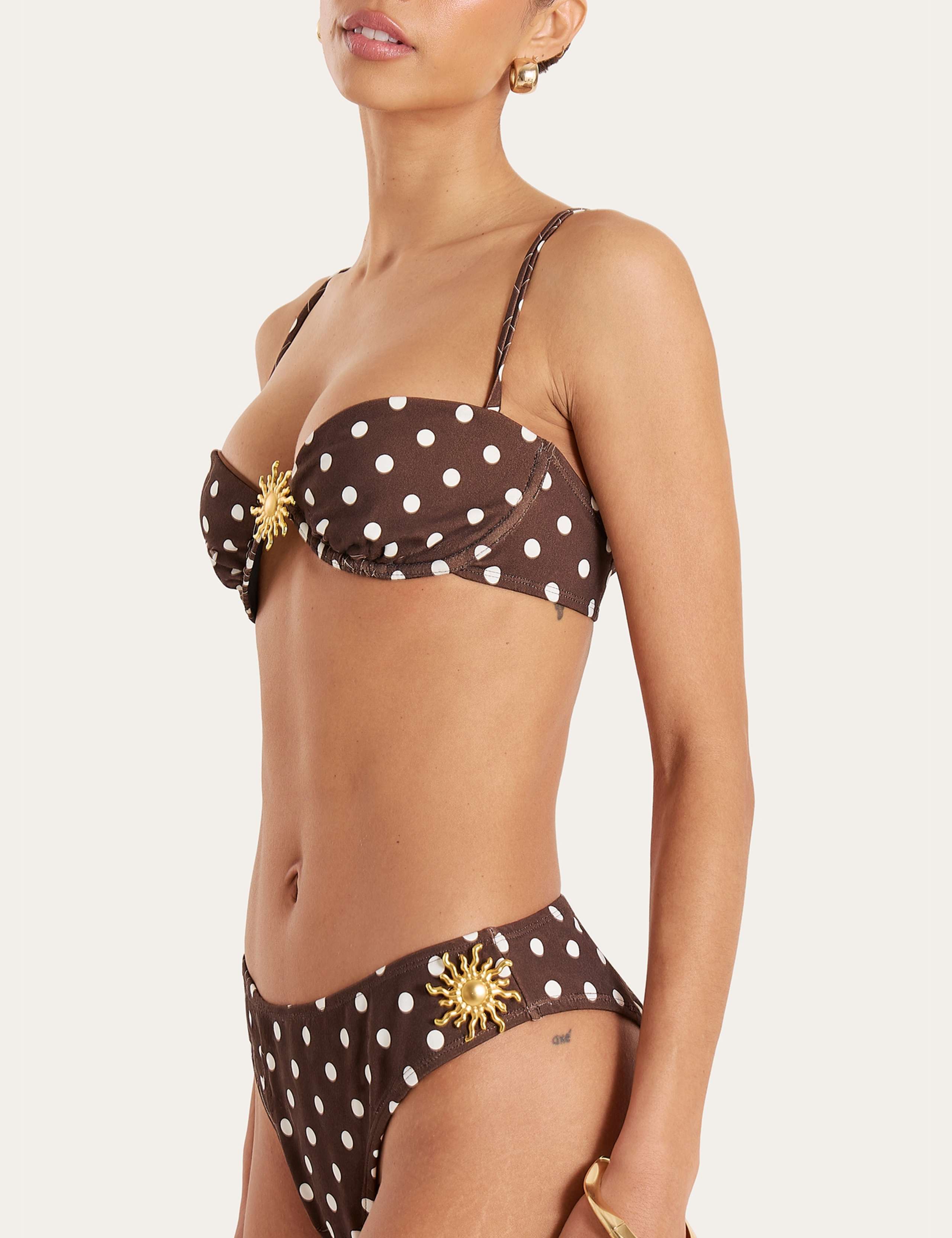 Harri Polka Dot High Leg Bikini Bottoms 3 of 12