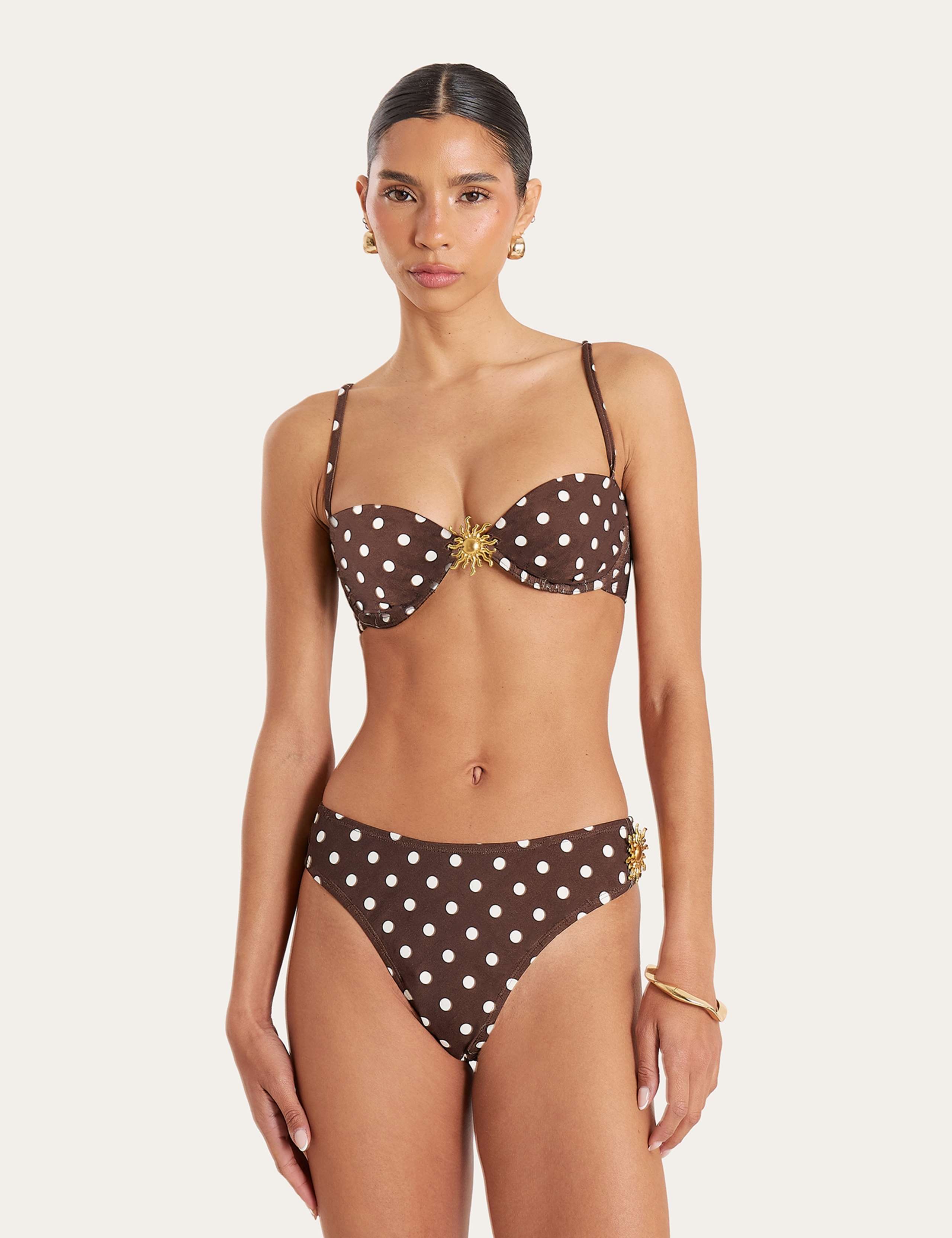 Harri Polka Dot High Leg Bikini Bottoms 6 of 12