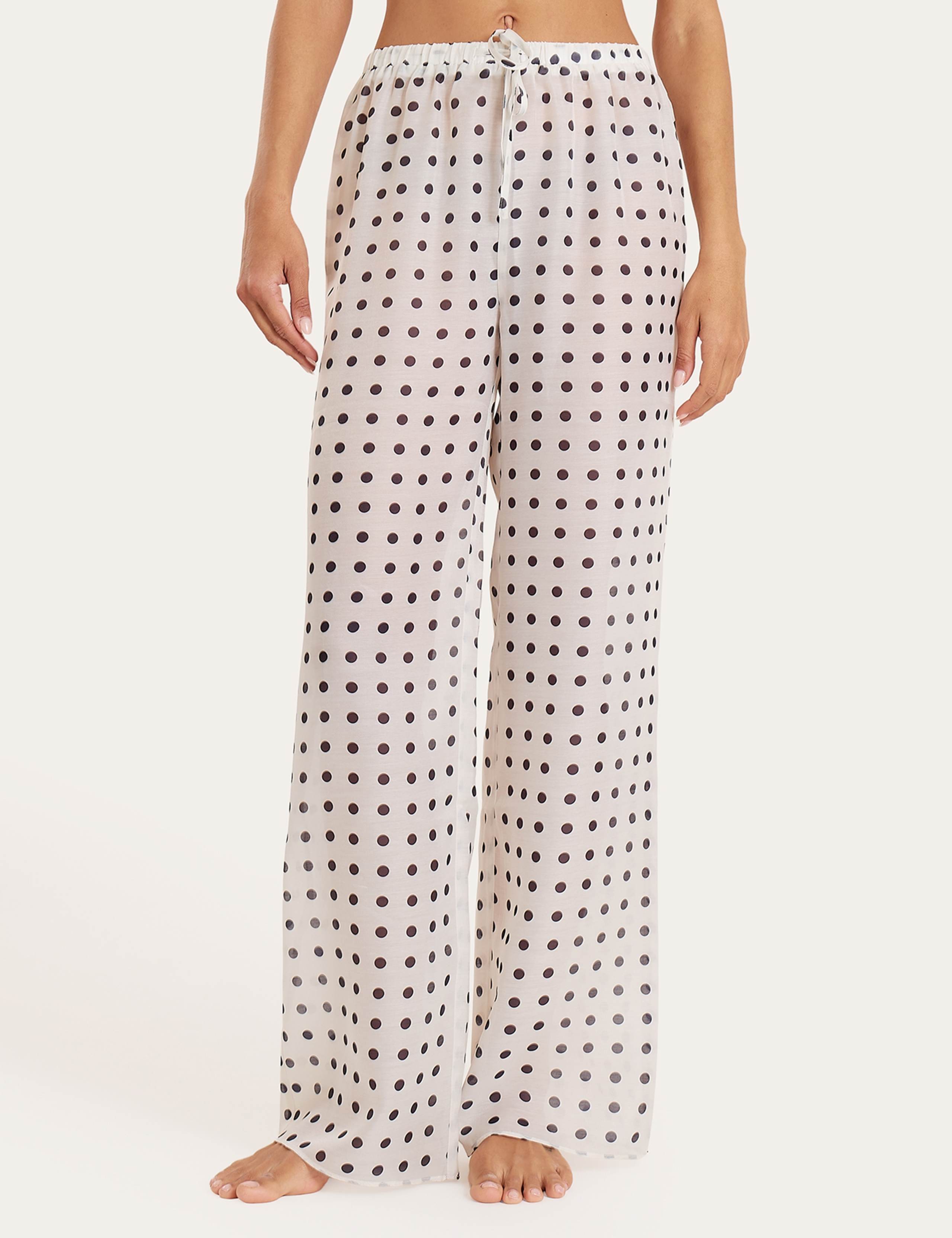 Polka Dot Drawstring Relaxed Beach Trousers 2 of 12