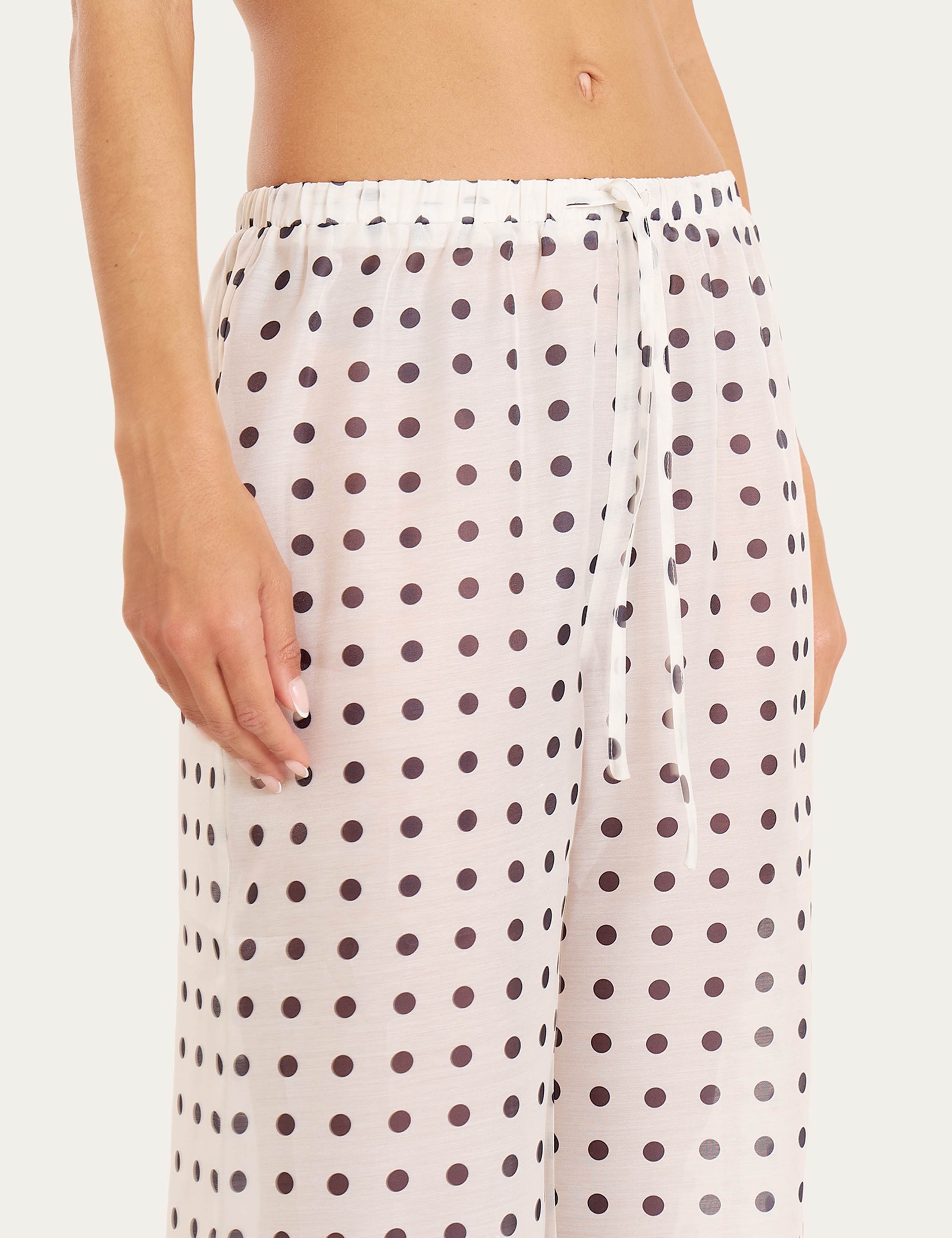 Polka Dot Drawstring Relaxed Beach Trousers 3 of 12