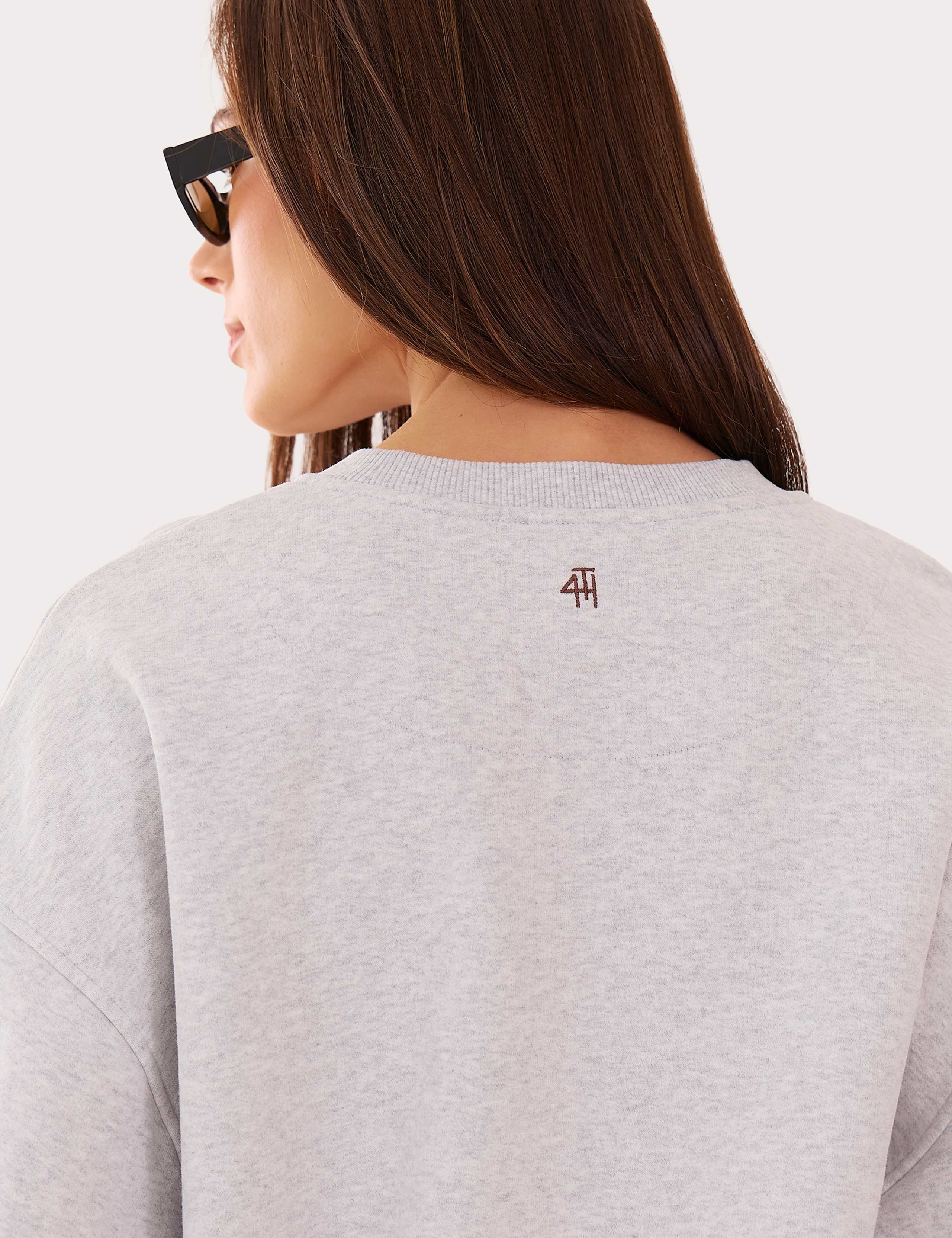 Pure Cotton Embroidered Relaxed Sweatshirt 5 of 5