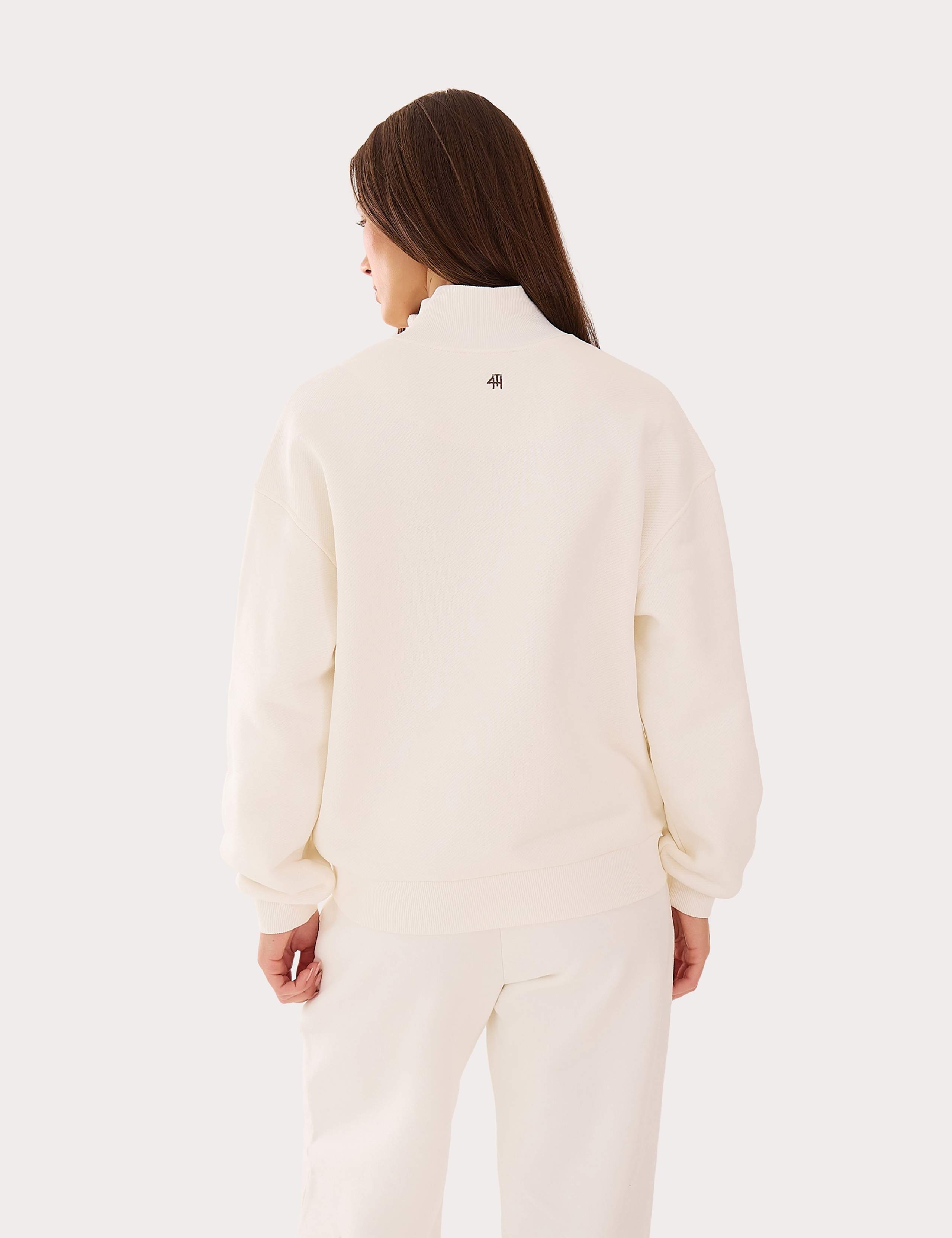 Pure Cotton Half Zip Relaxed Sweatshirt 4 of 6
