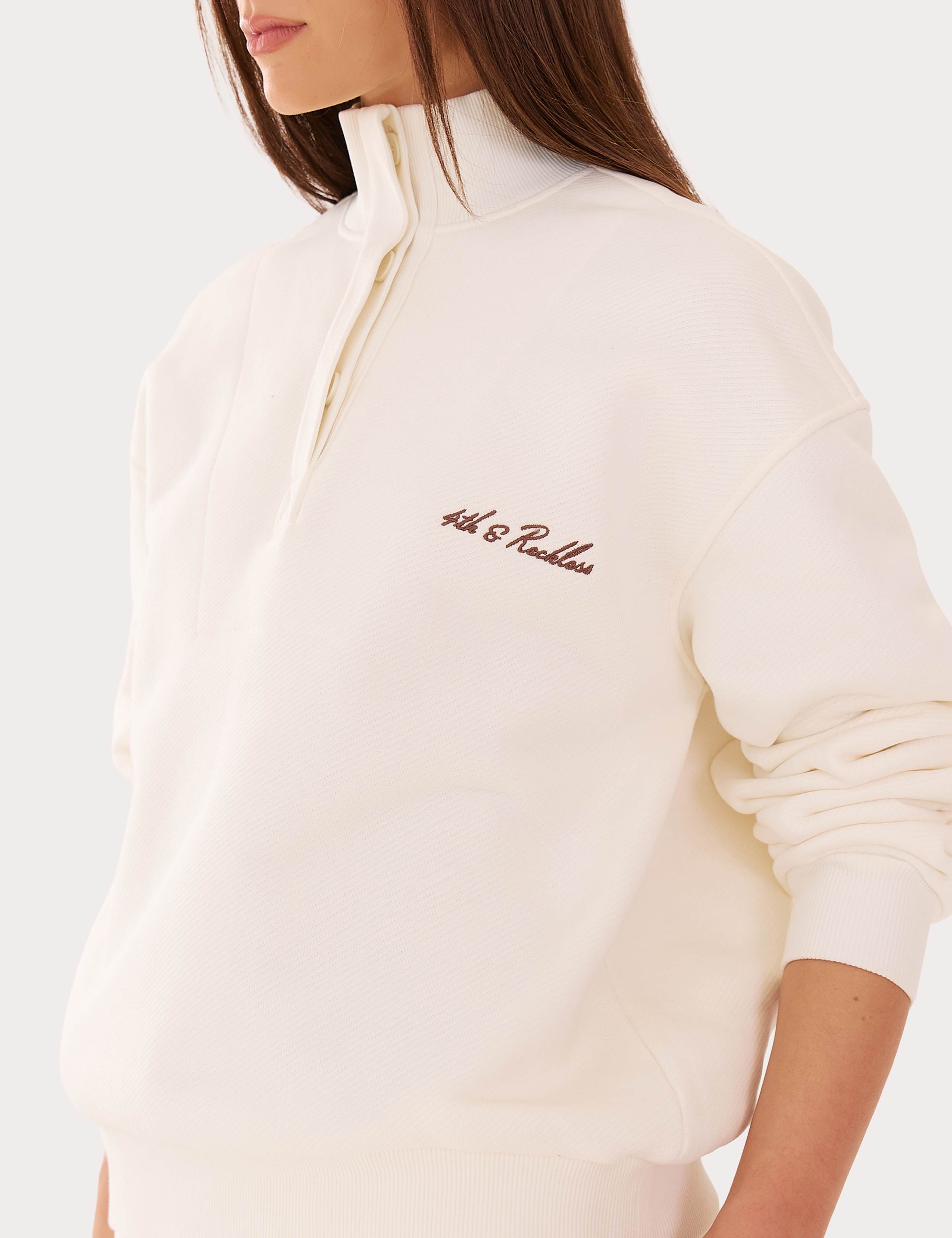 Pure Cotton Half Zip Relaxed Sweatshirt 5 of 6