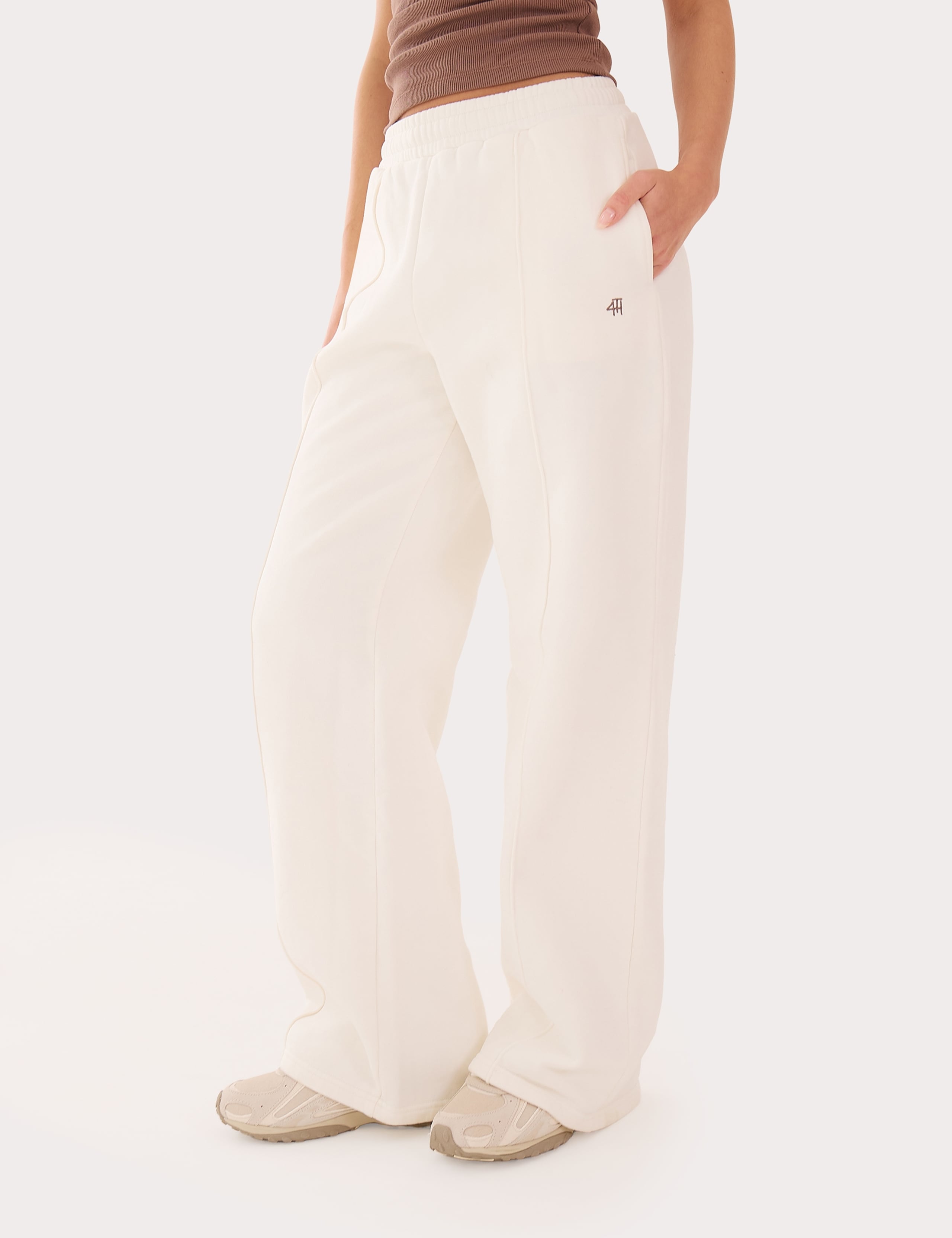 Pure Cotton High Waisted Wide Leg Joggers 3 of 4