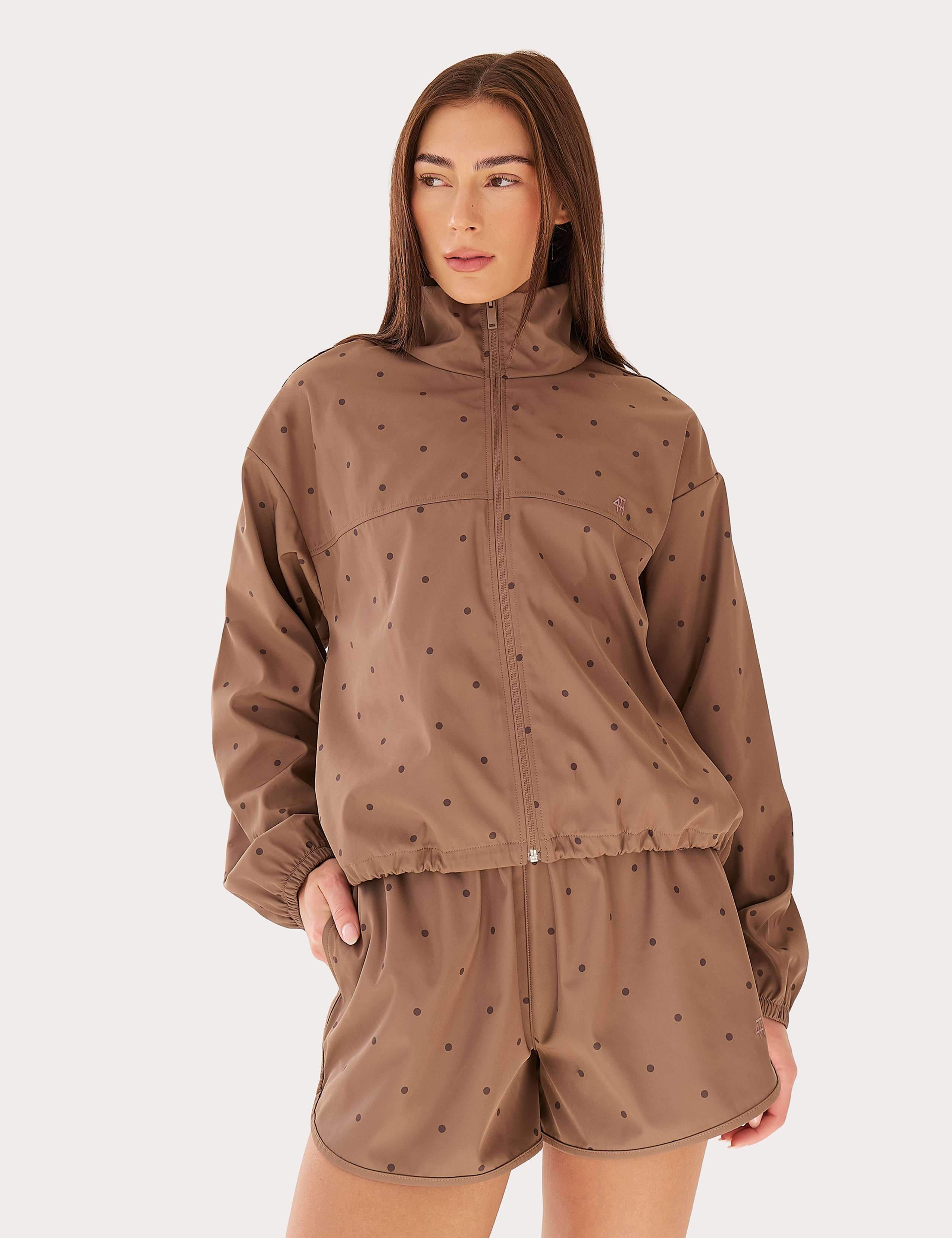 Polka Dot Funnel Neck Jacket 5 of 6