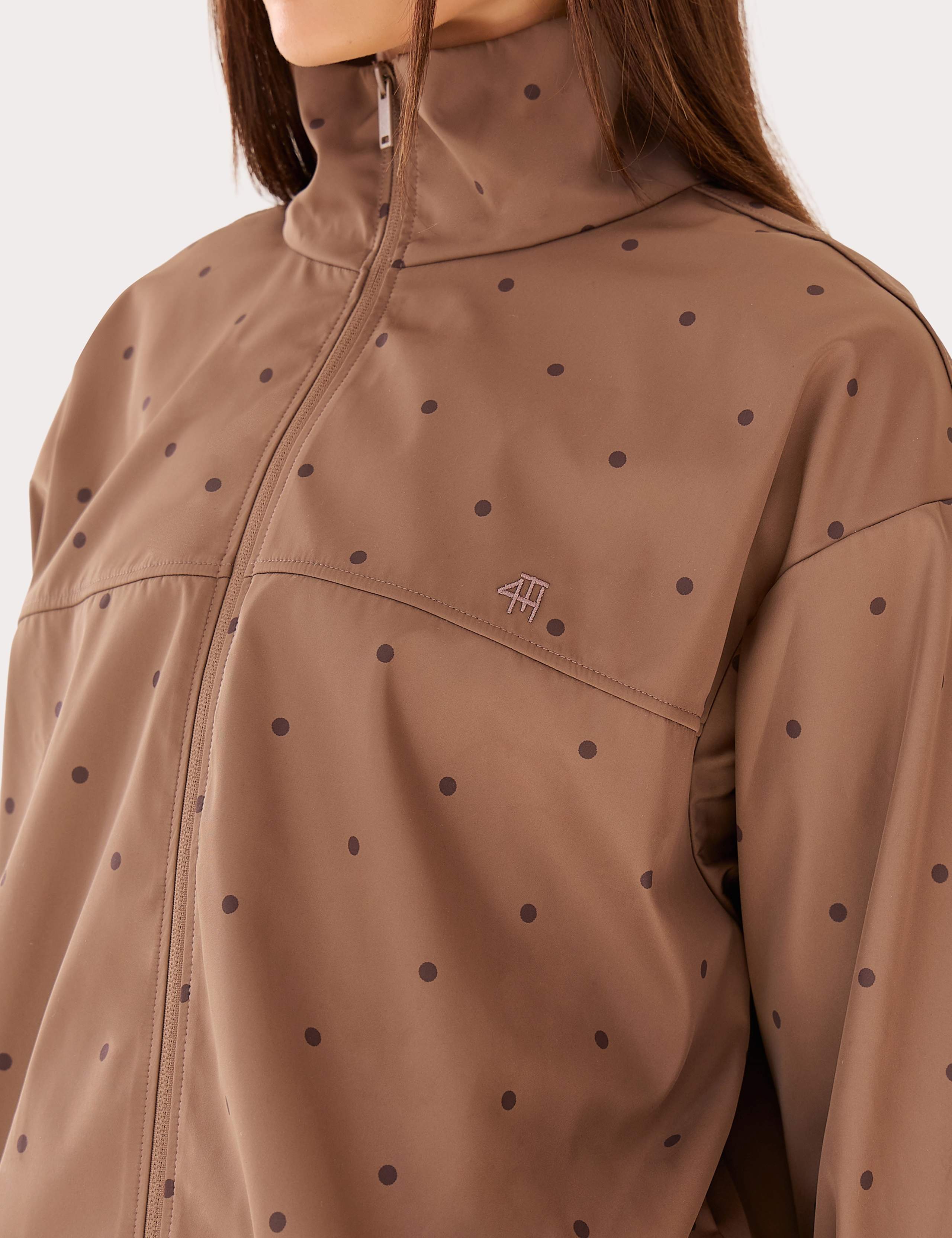 Polka Dot Funnel Neck Jacket 6 of 6