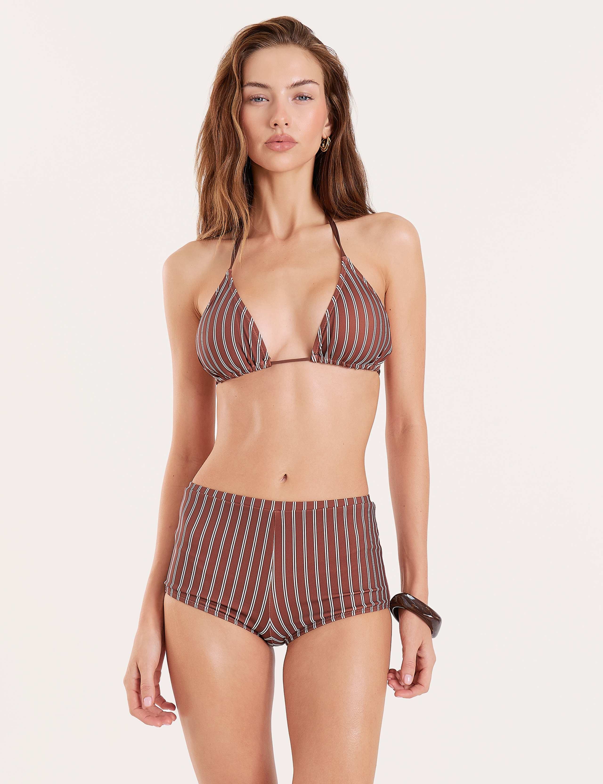 Striped Triangle Bikini Top 1 of 3