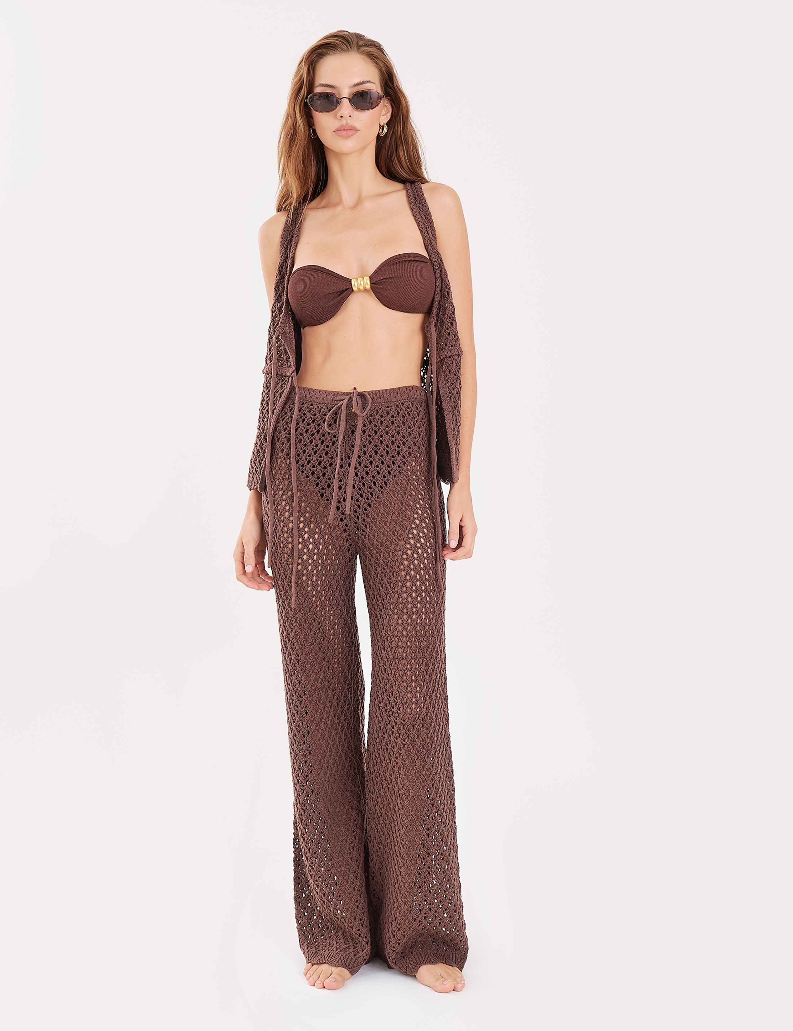 Cotton Rich Straight Leg Knitted Trousers 2 of 8