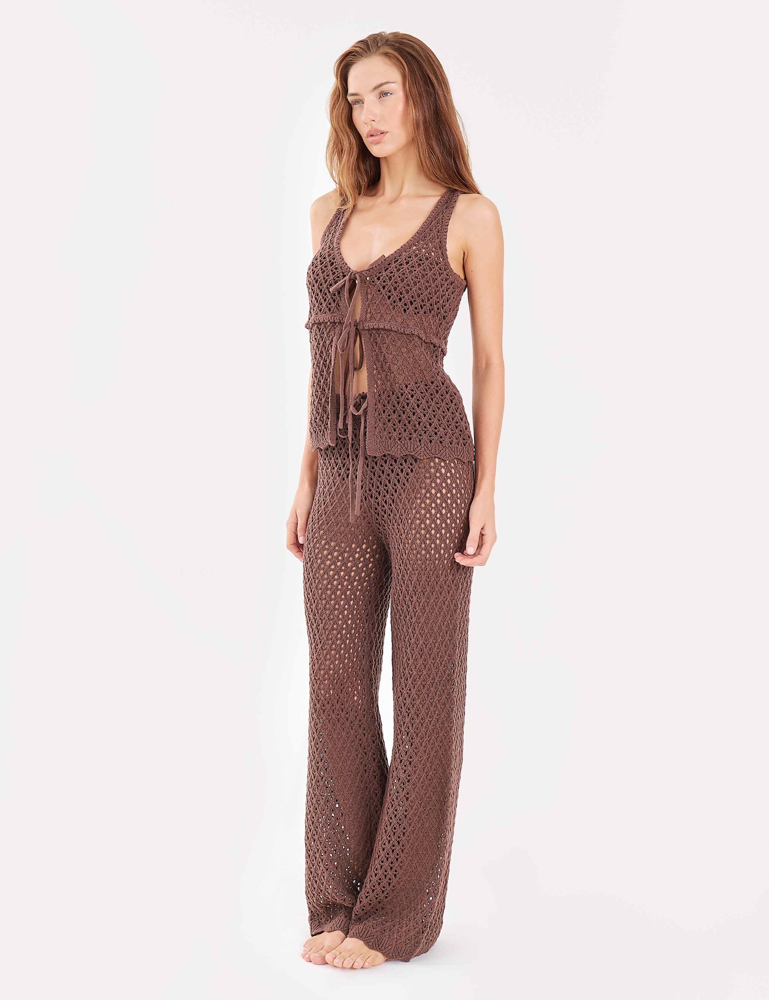 Cotton Rich Straight Leg Knitted Trousers 3 of 8
