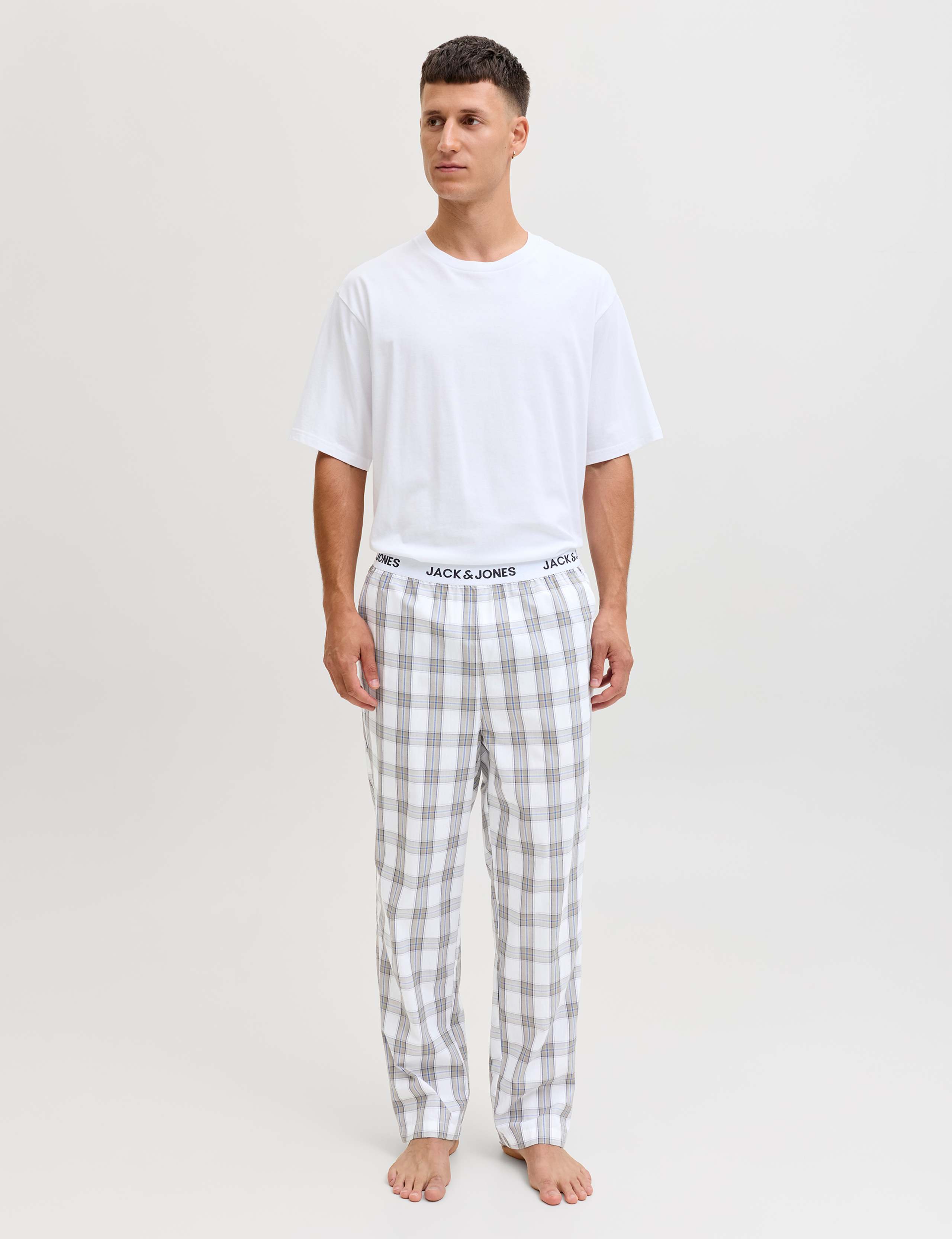 Pure Cotton Checked Pyjama Set 1 of 5