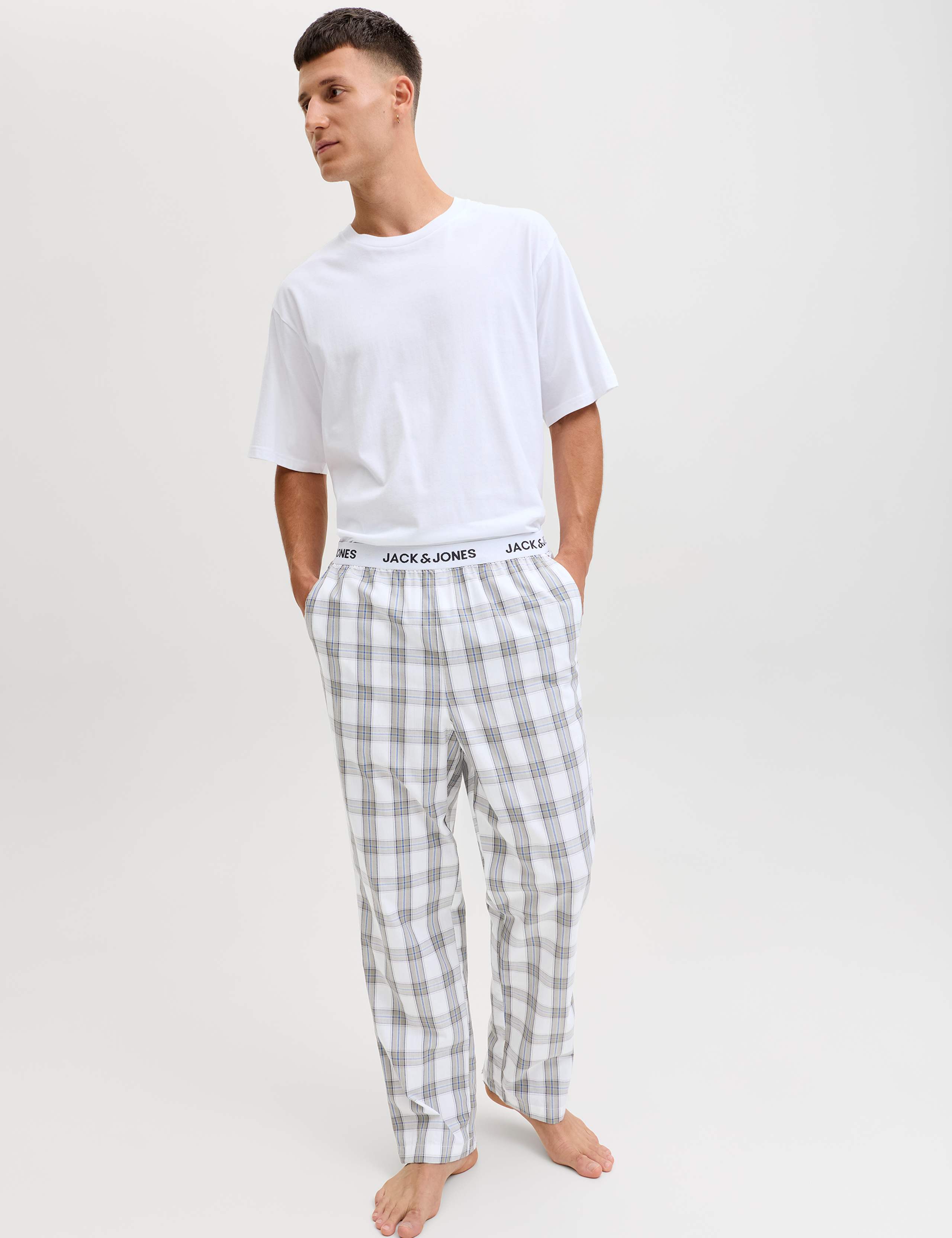 Pure Cotton Checked Pyjama Set 3 of 5