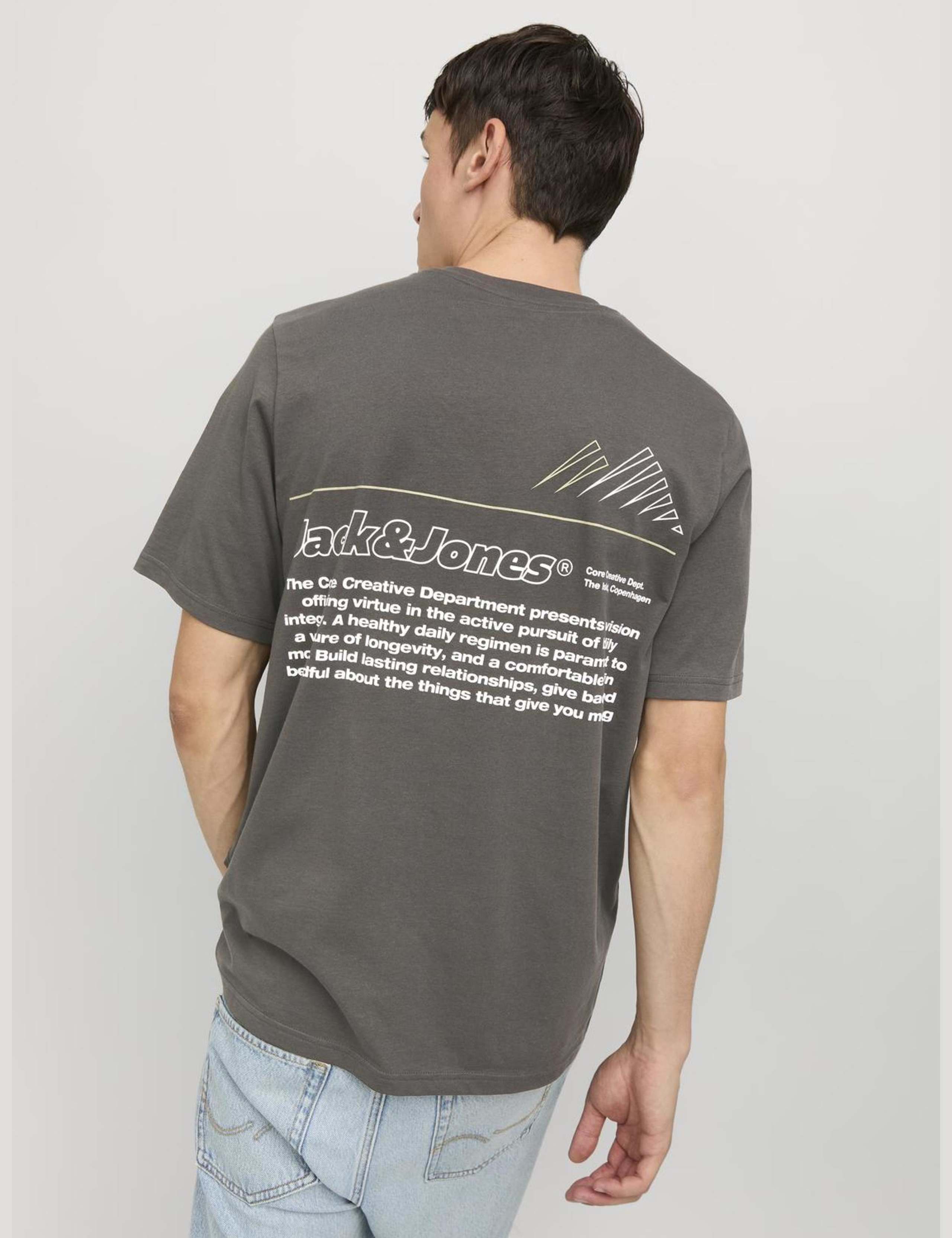 Pure Cotton Crew Neck Mountain Logo T-Shirt 3 of 5