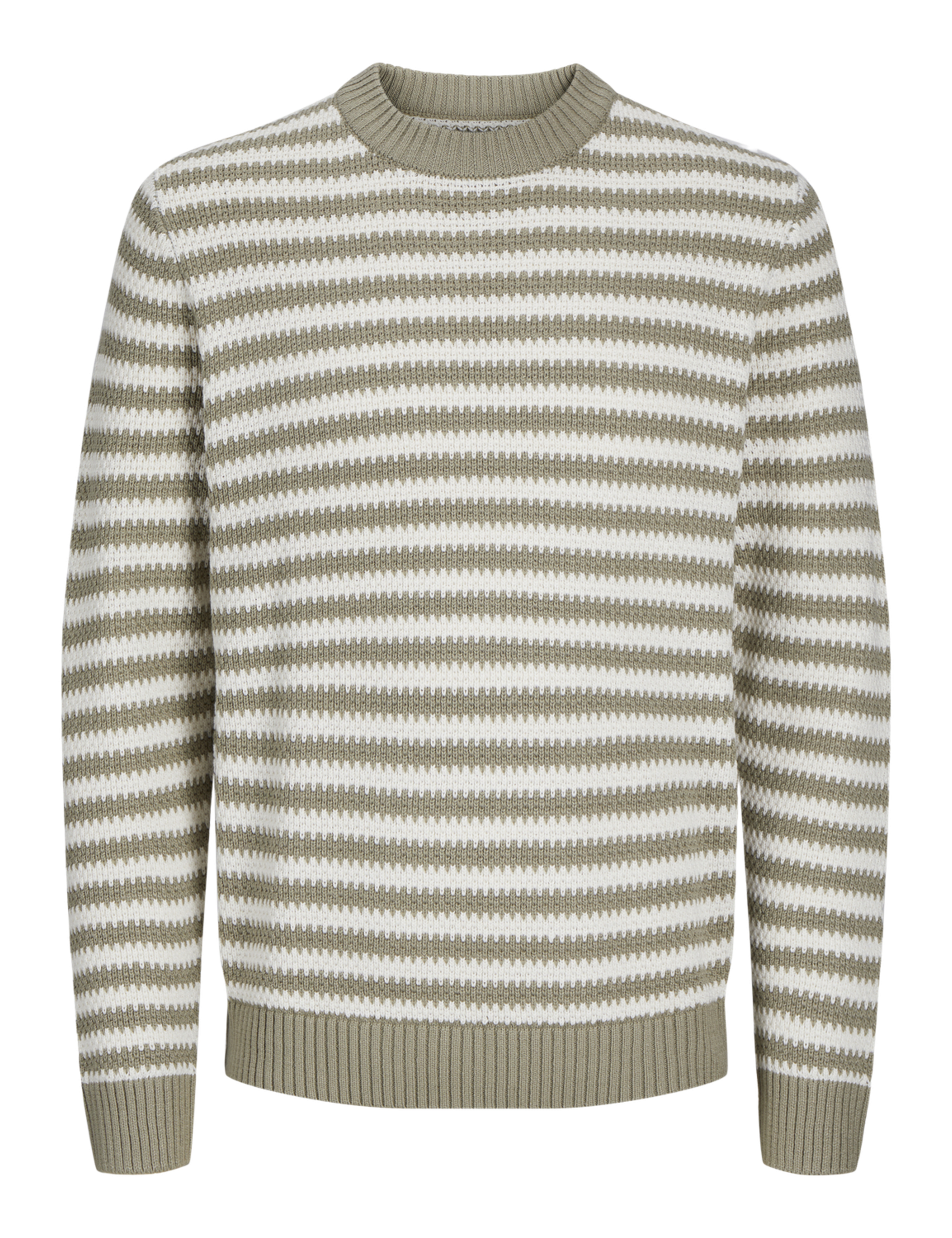 Cotton Blend Striped Crew Neck Jumper 2 of 9