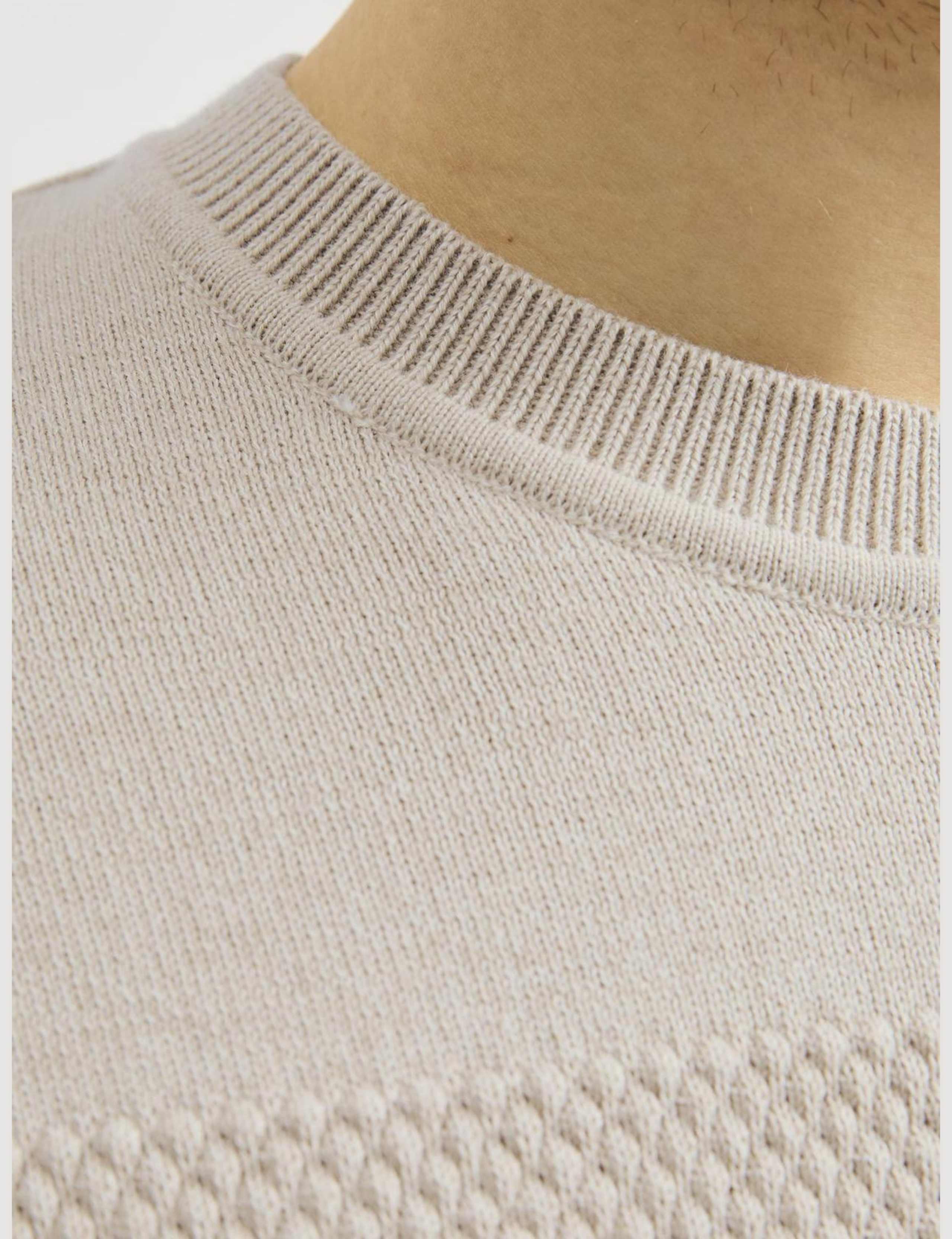 Cotton Blend Textured Crew Neck Jumper 5 of 7