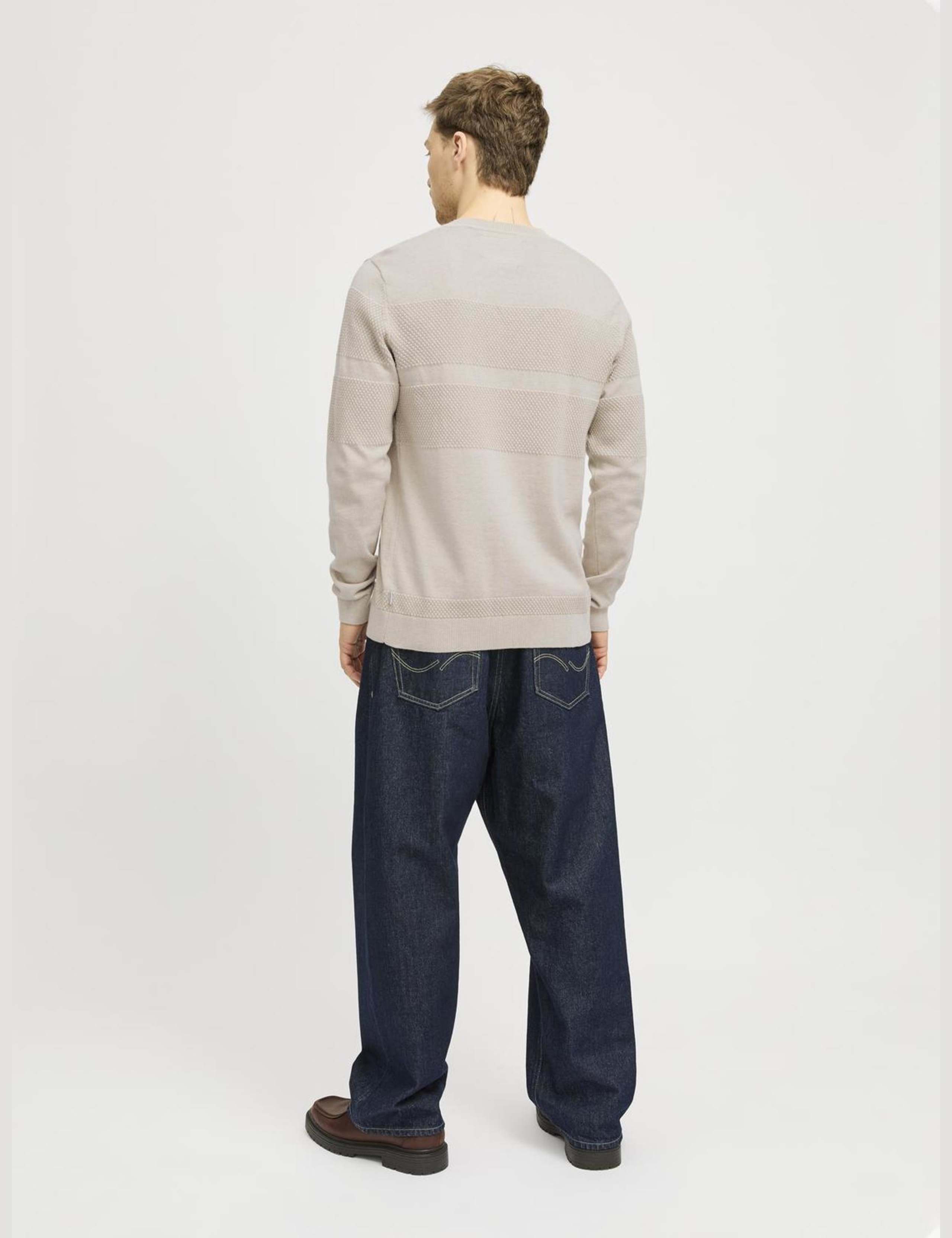 Cotton Blend Textured Crew Neck Jumper 7 of 7