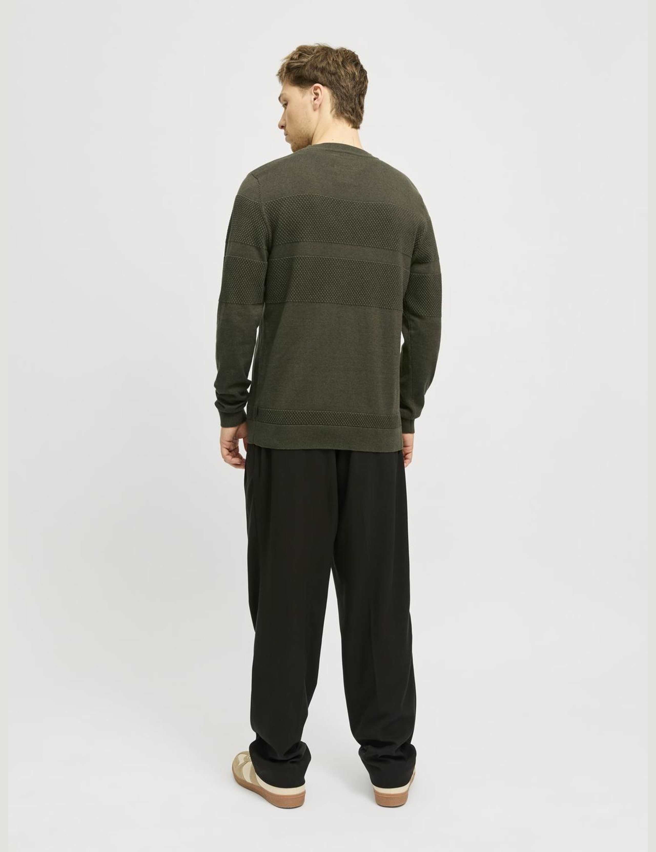Cotton Blend Textured Crew Neck Jumper 7 of 7