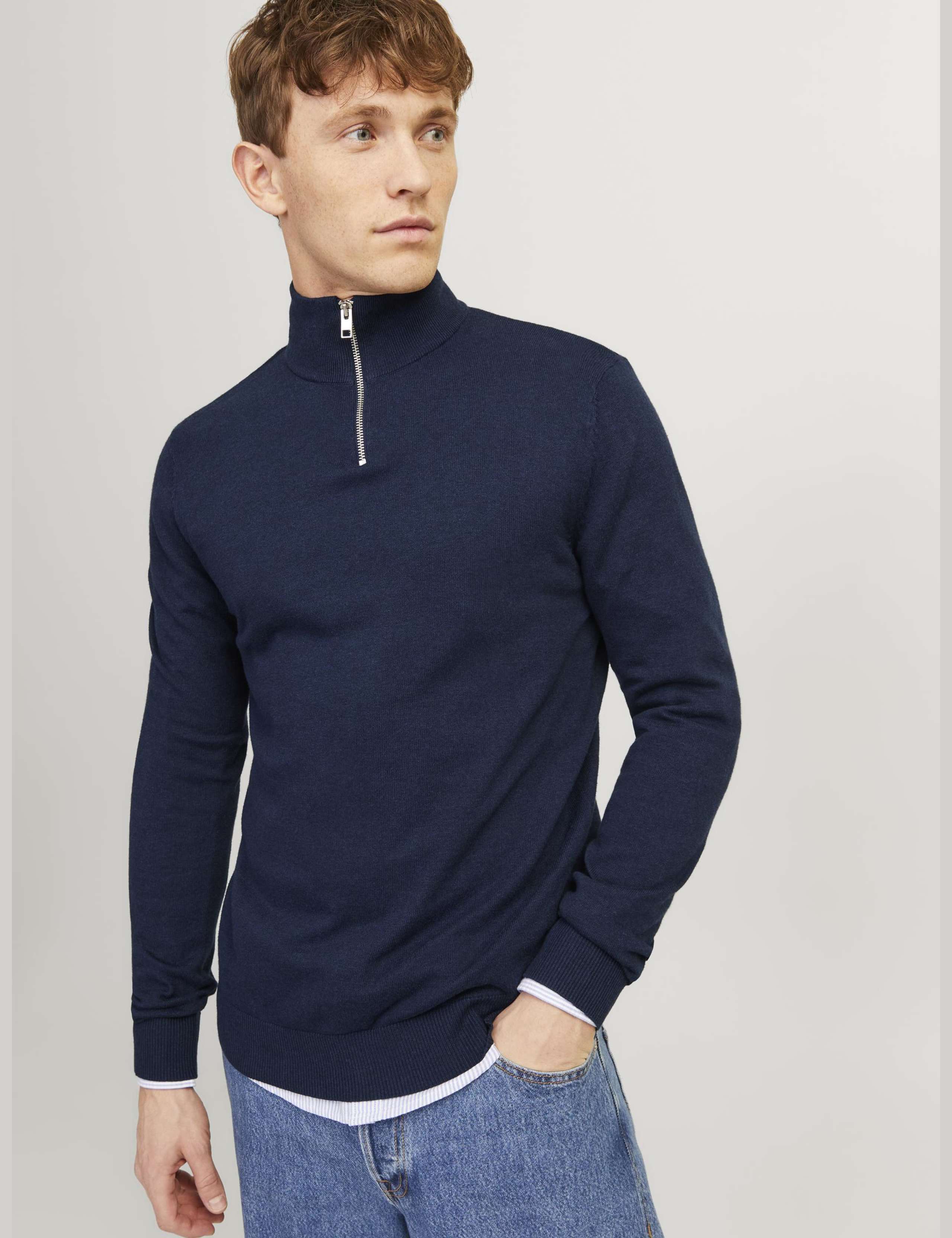 Cotton Rich Half Zip Jumper 3 of 8