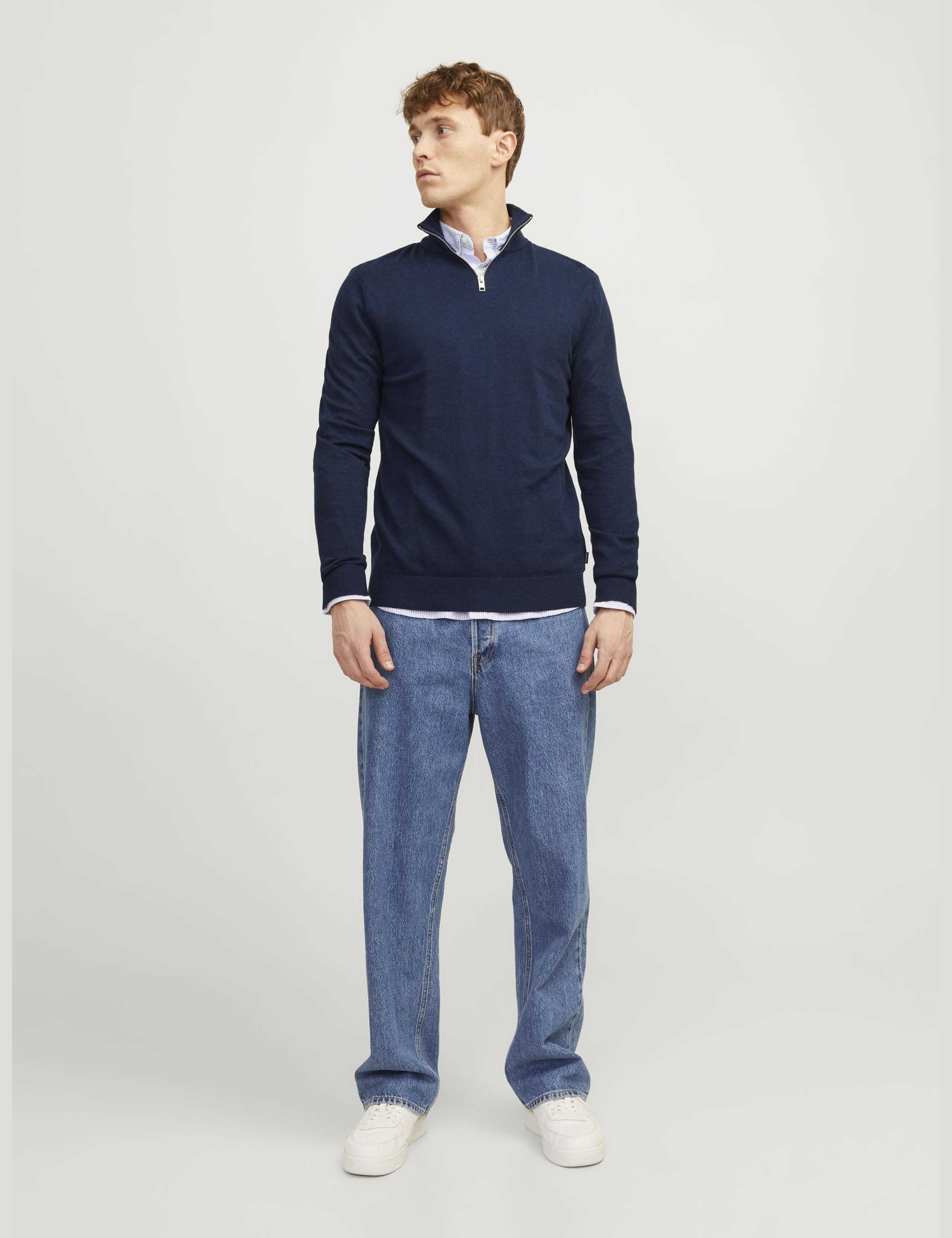 Cotton Rich Half Zip Jumper 4 of 8