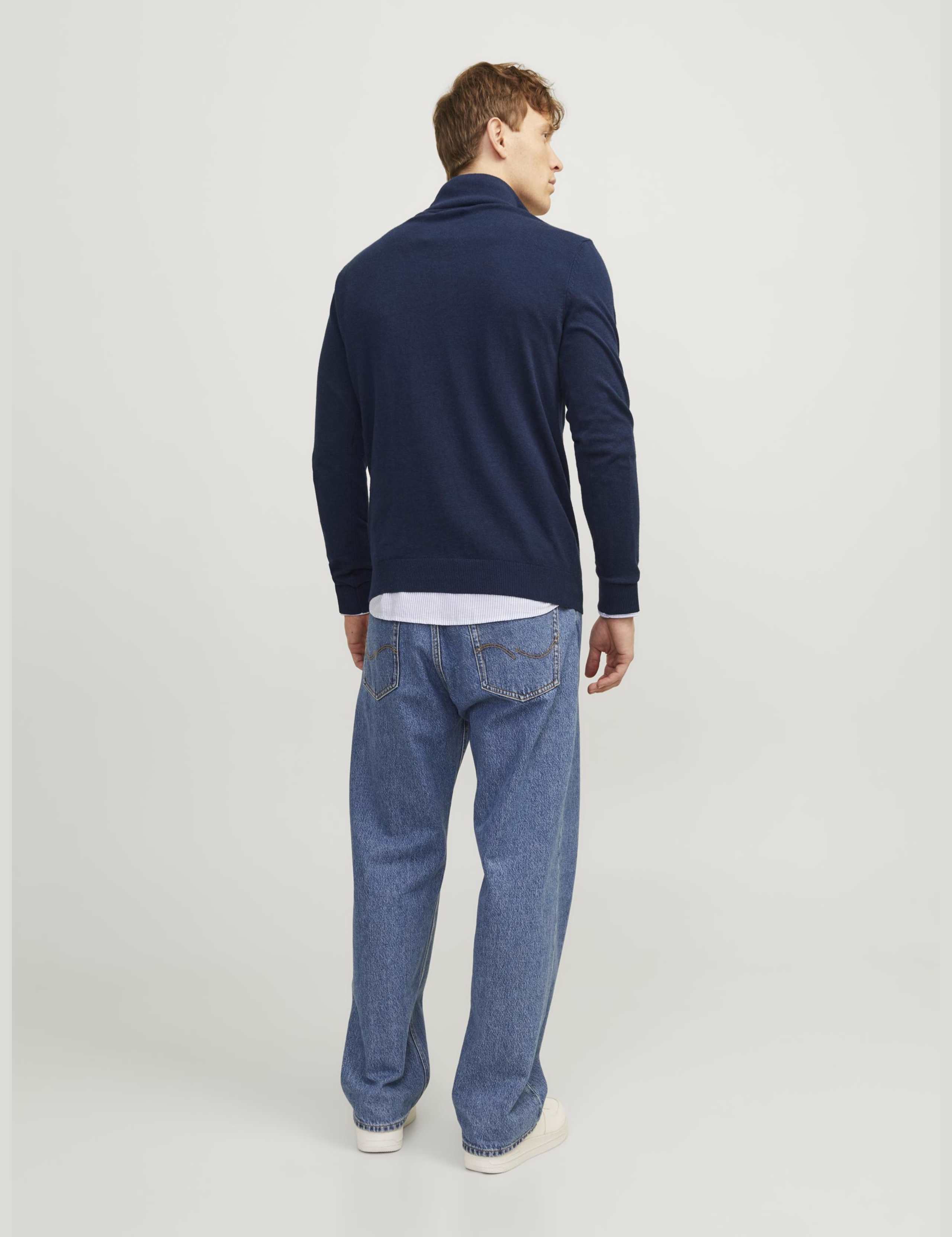 Cotton Rich Half Zip Jumper 5 of 8