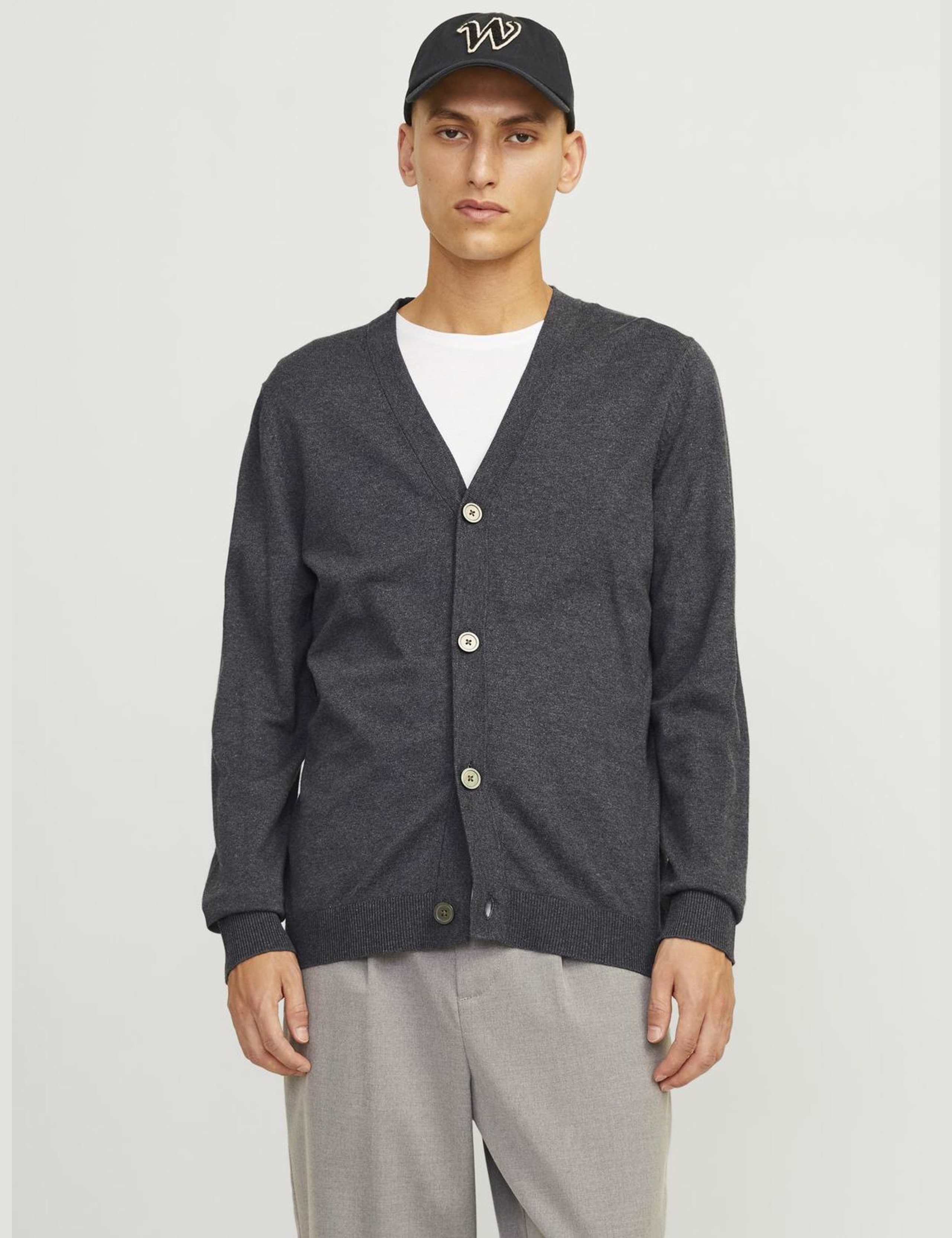 Cotton Rich V-Neck Cardigan 1 of 7