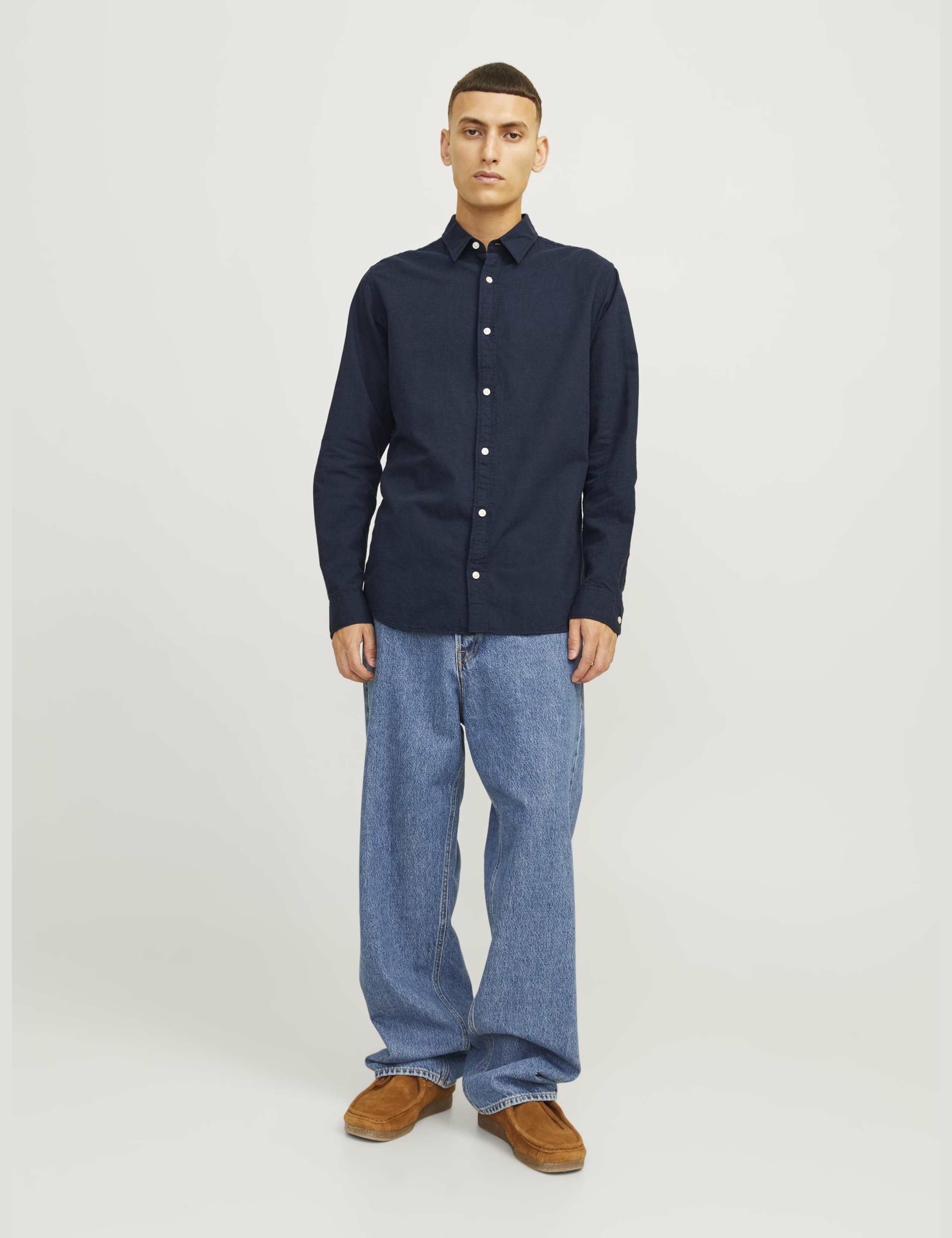Cotton Linen Blend Oxford Shirt 3 of 7