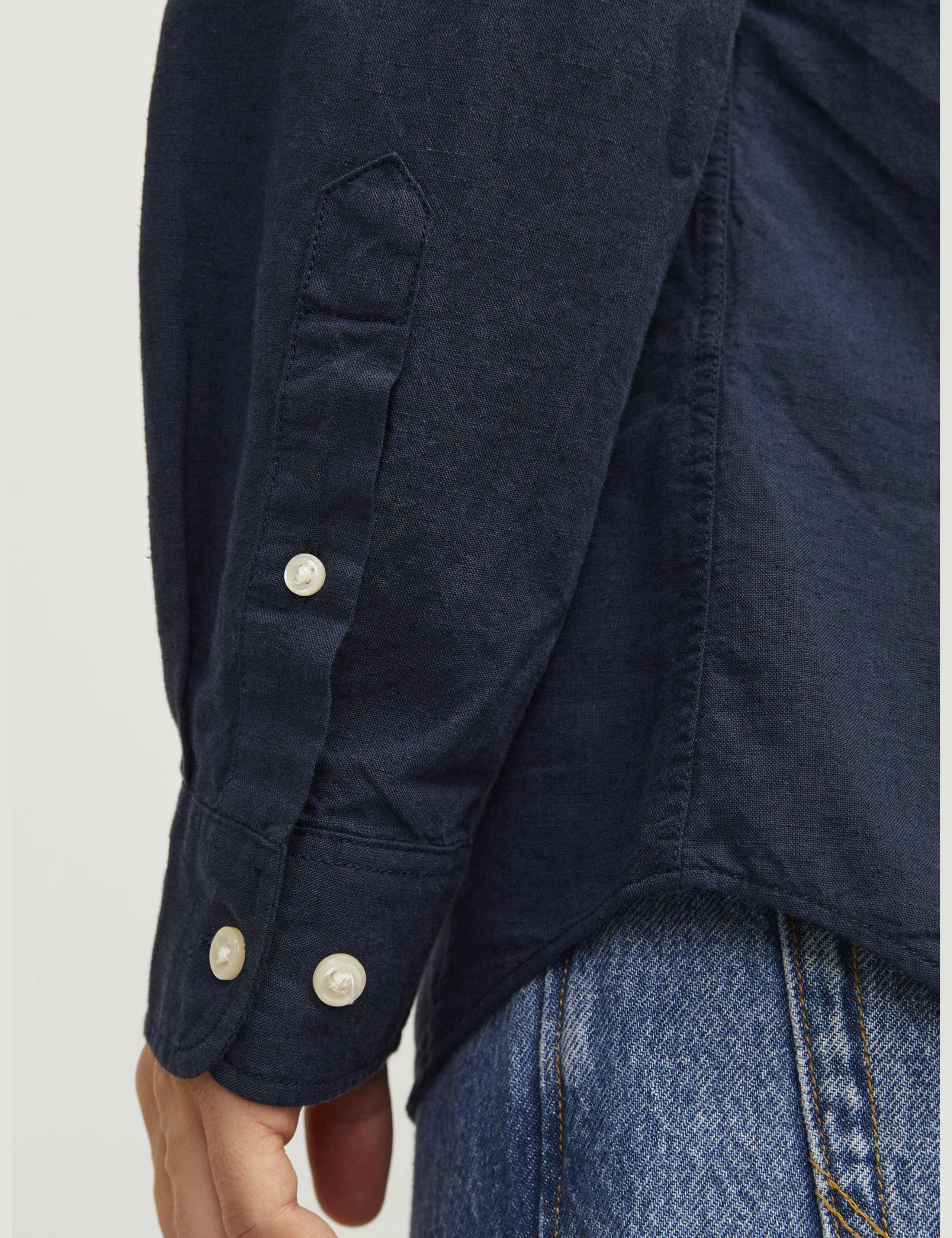 Cotton Linen Blend Oxford Shirt 7 of 7
