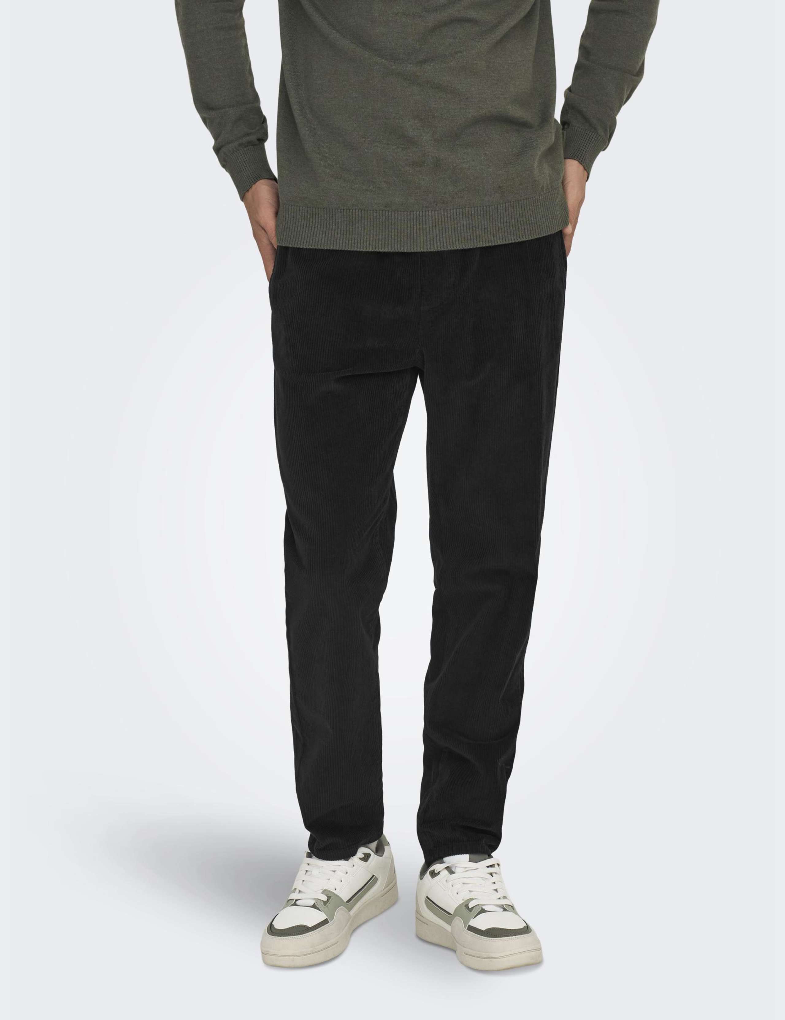 Tapered Fit Corduroy Elasticated Waist Trousers 3 of 5