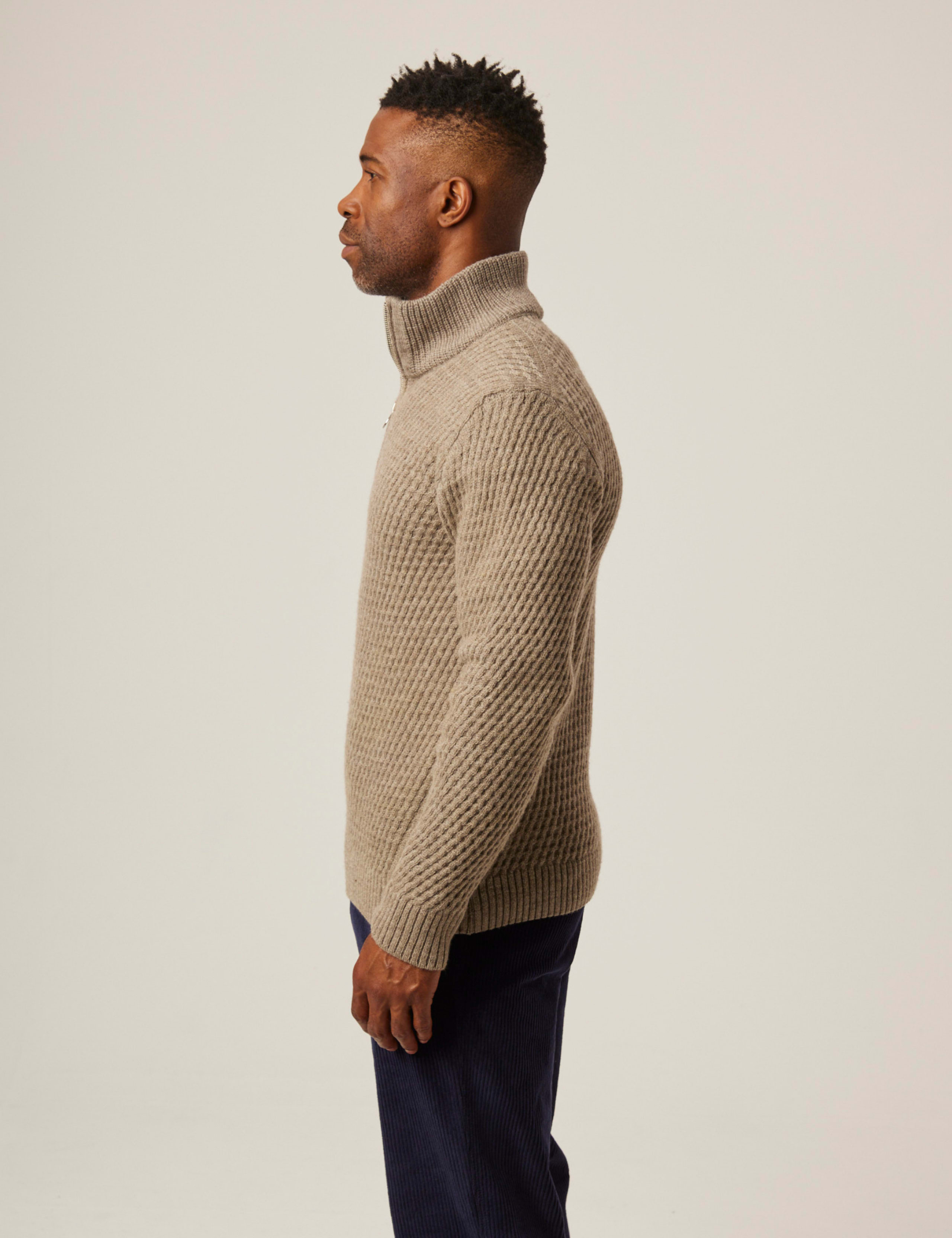 Pure Wool Cable High Neck Jumper 4 of 5