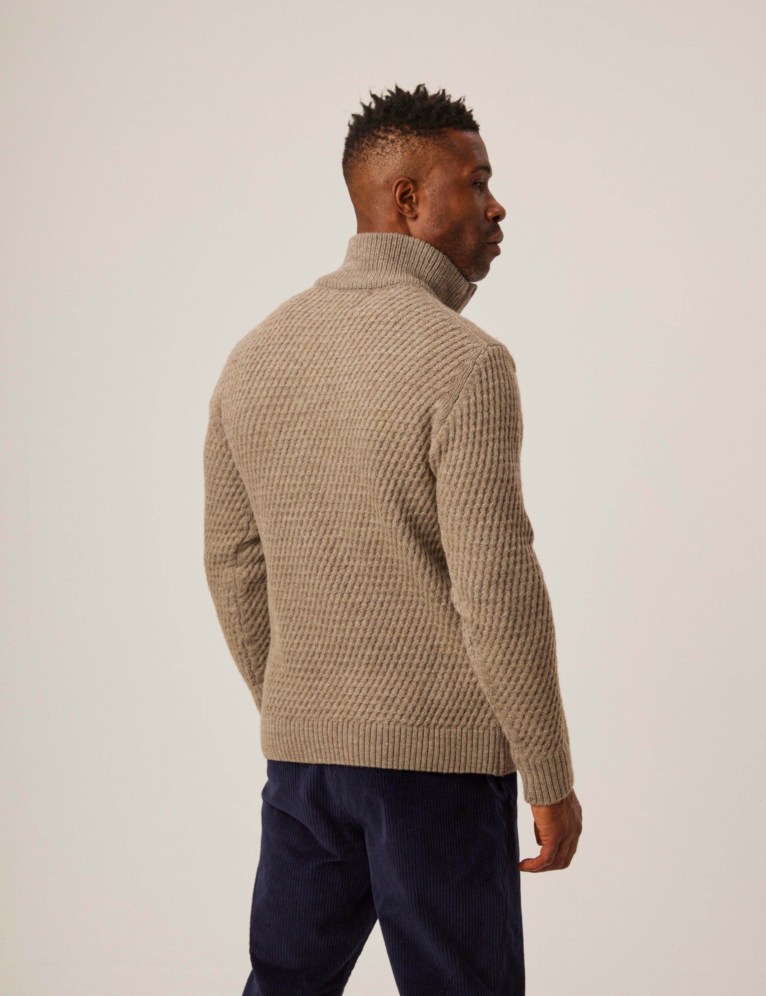 Pure Wool Cable High Neck Jumper 5 of 5