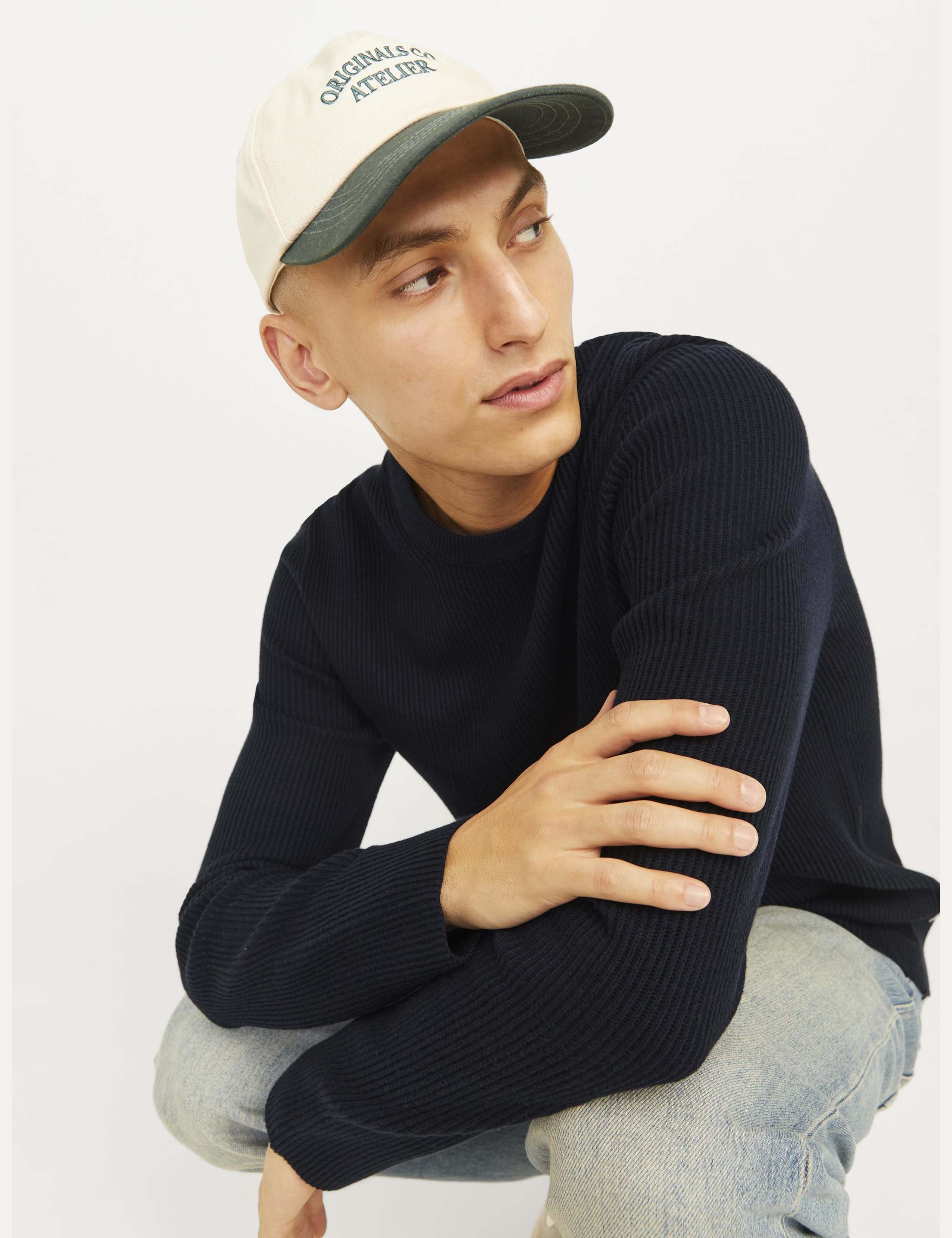 Cotton Blend RibbedCrew Neck Jumper 3 of 7
