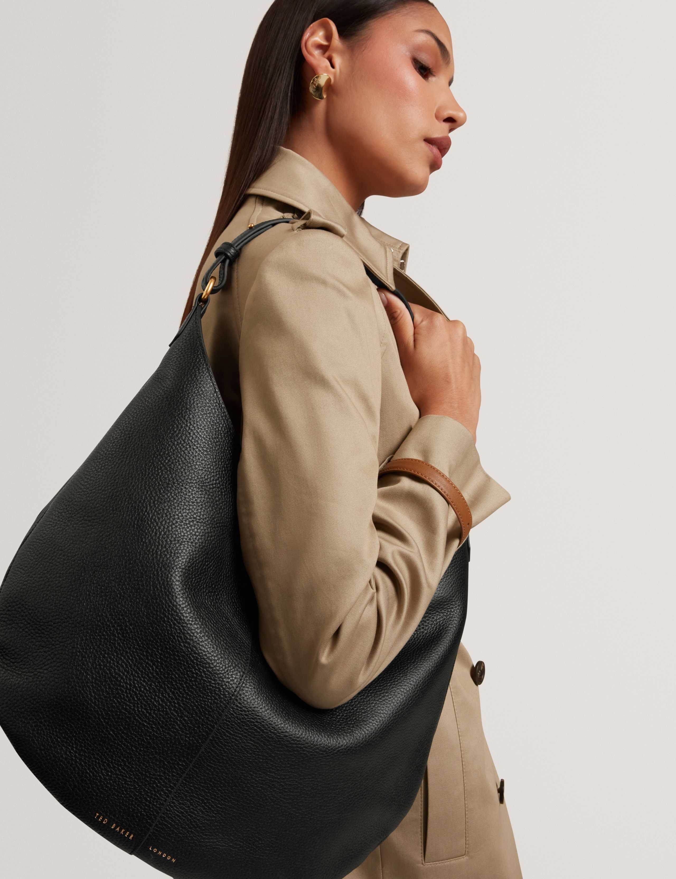 Leather Bar Detail Hobo Bag 3 of 5