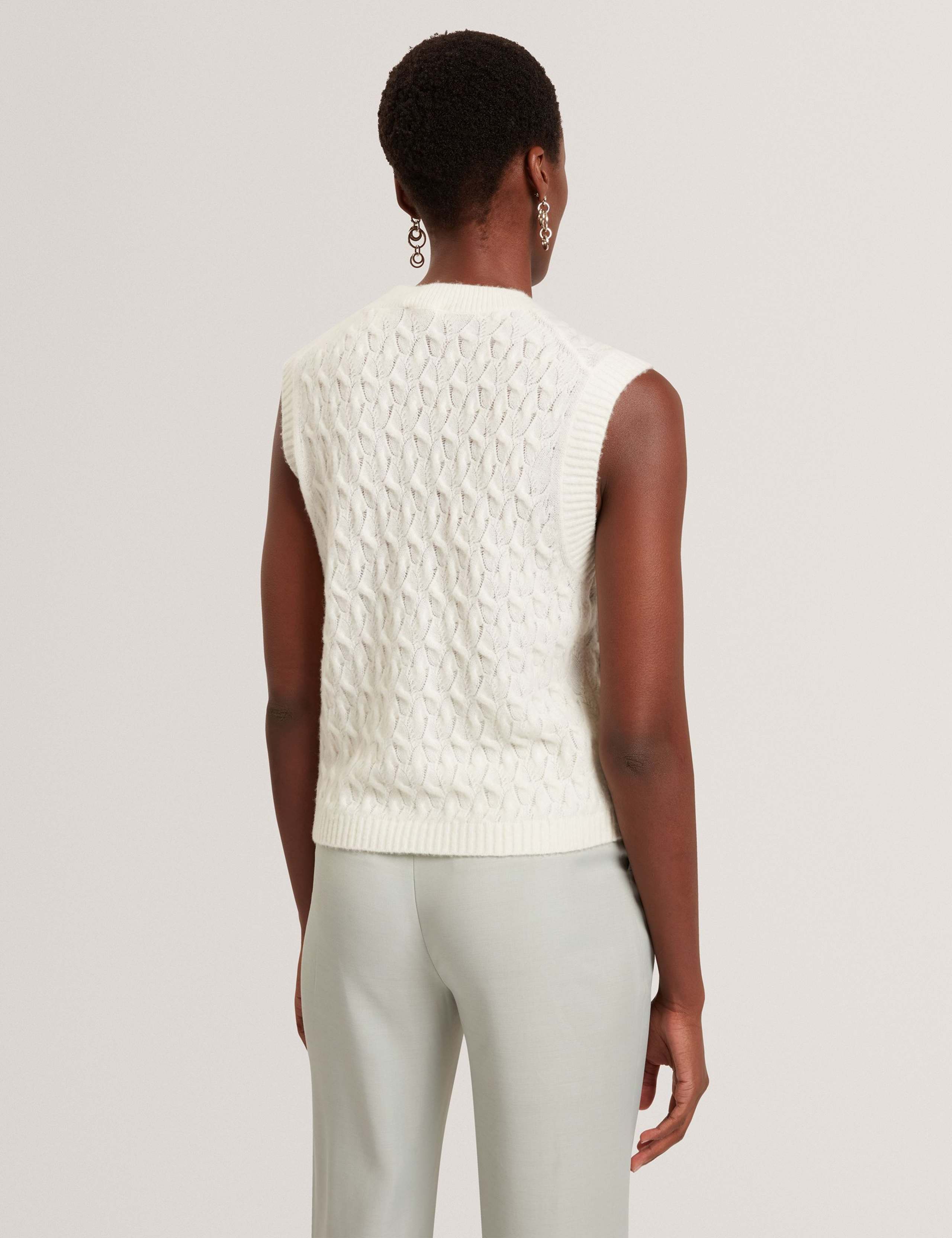 Wool Rich Textured Crew Neck Vest Top 5 of 6
