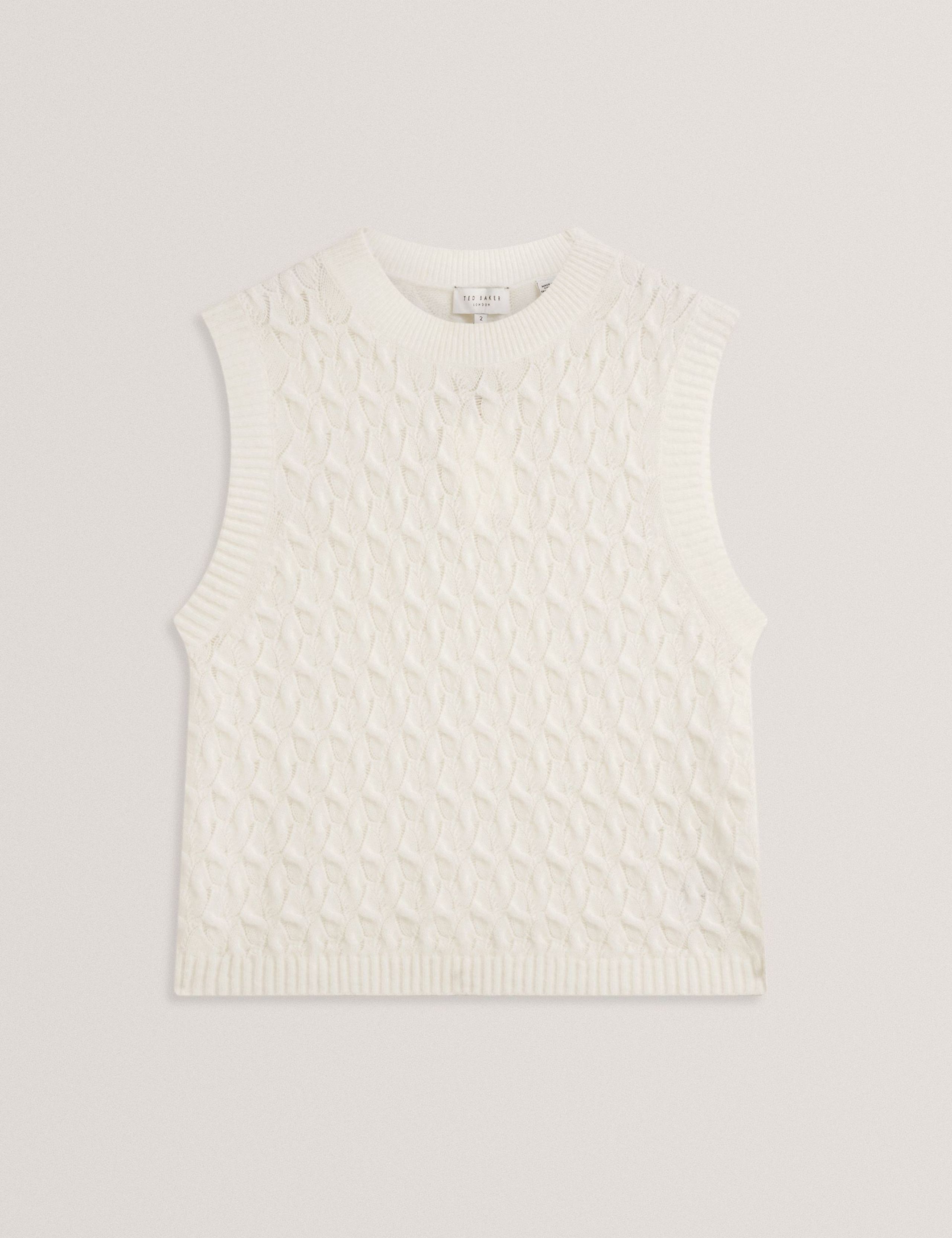 Wool Rich Textured Crew Neck Vest Top 2 of 6