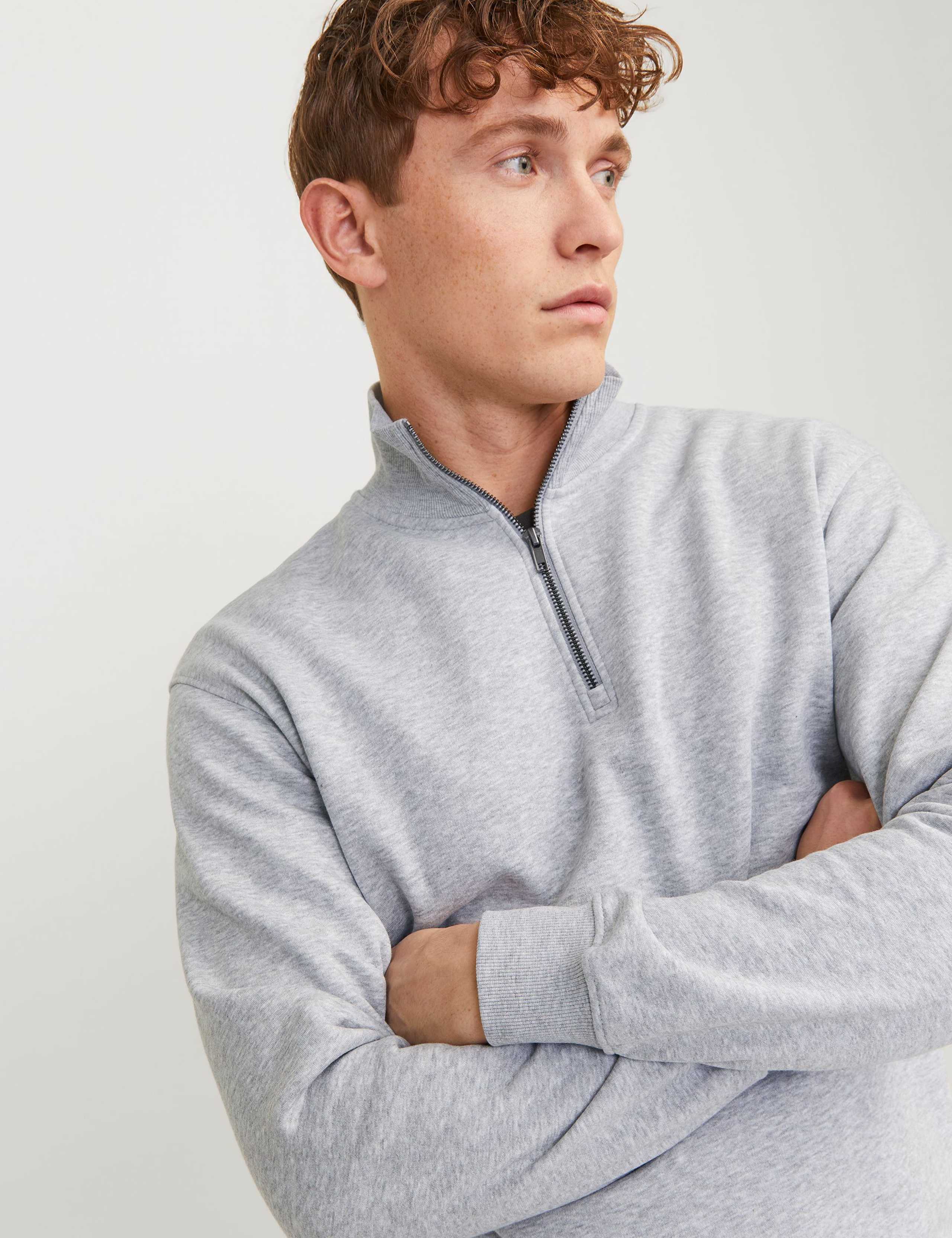 Cotton Blend Half Zip Sweatshirt 4 of 6